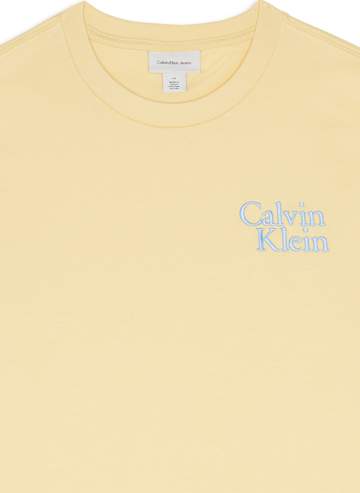 T-shirt col rond en coton CALVIN KLEIN Jaune