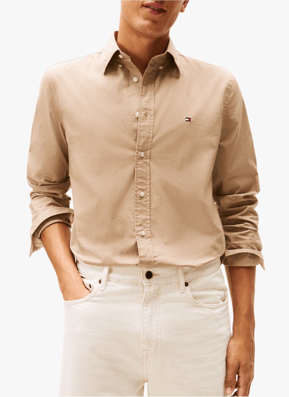 Chemise unie en coton