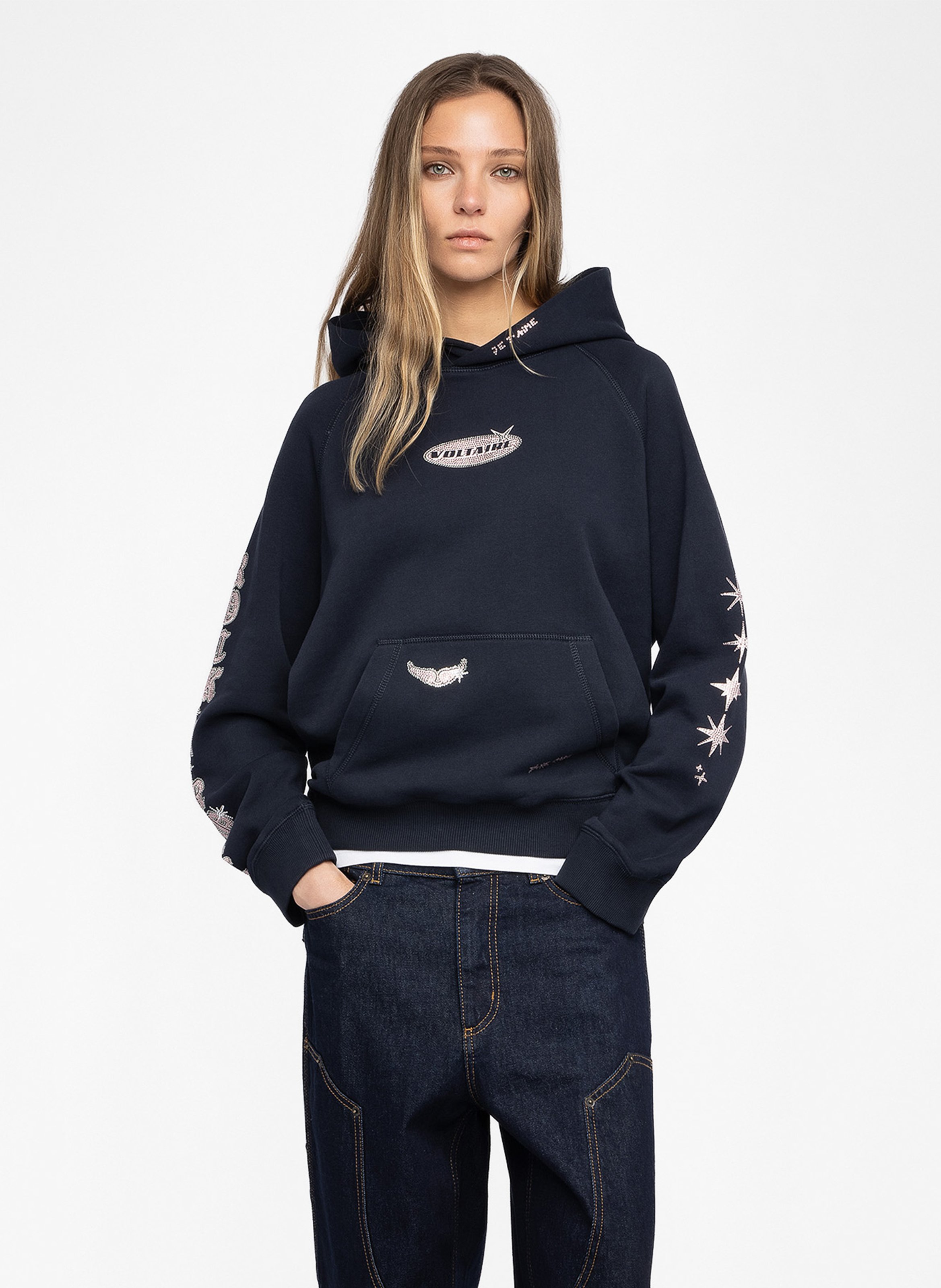 Sweat à capuche en coton georgy ZADIG&VOLTAIRE Bleu