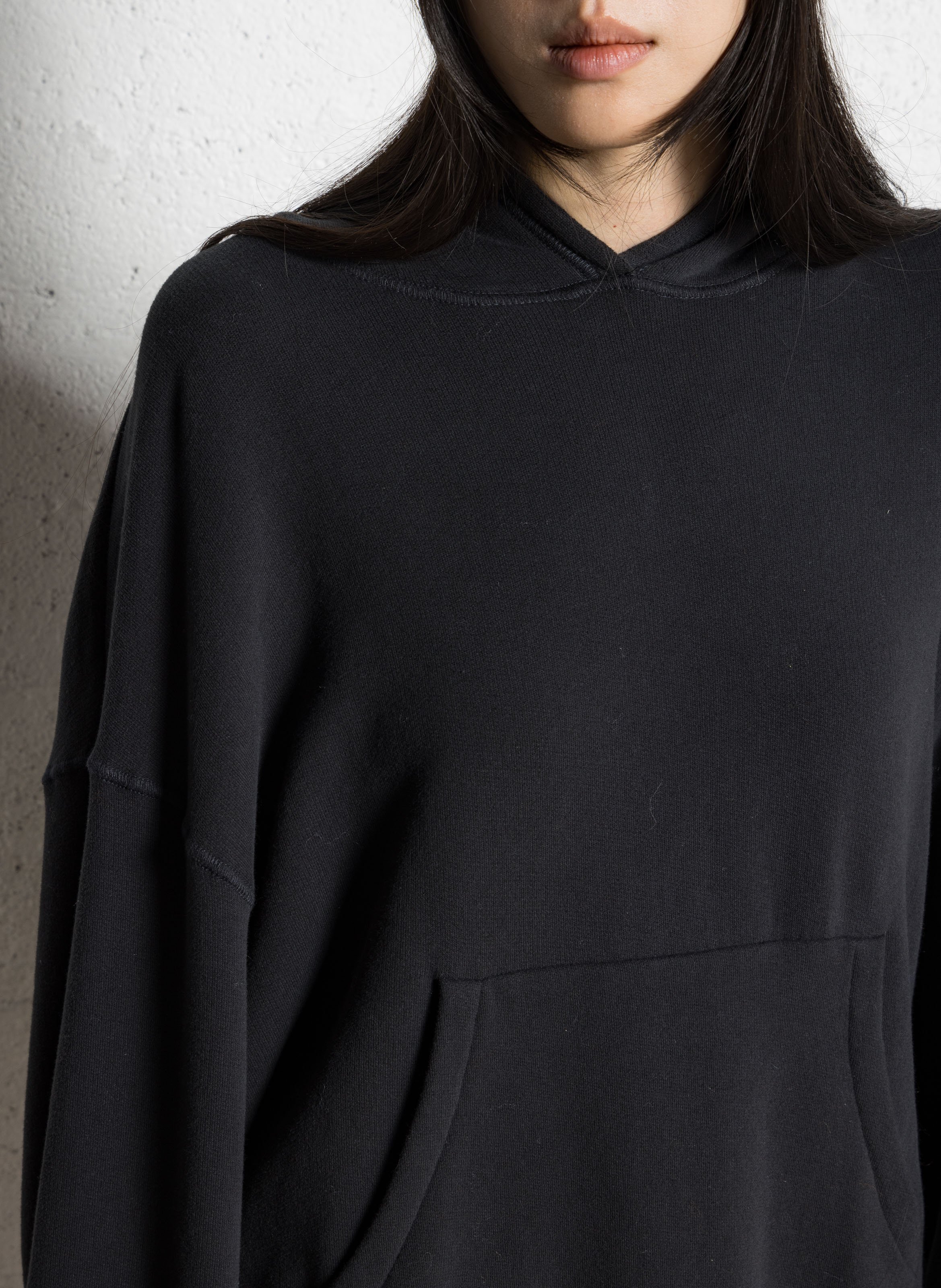 Sweat à capuche ample chiné atubay AMERICAN VINTAGE Noir