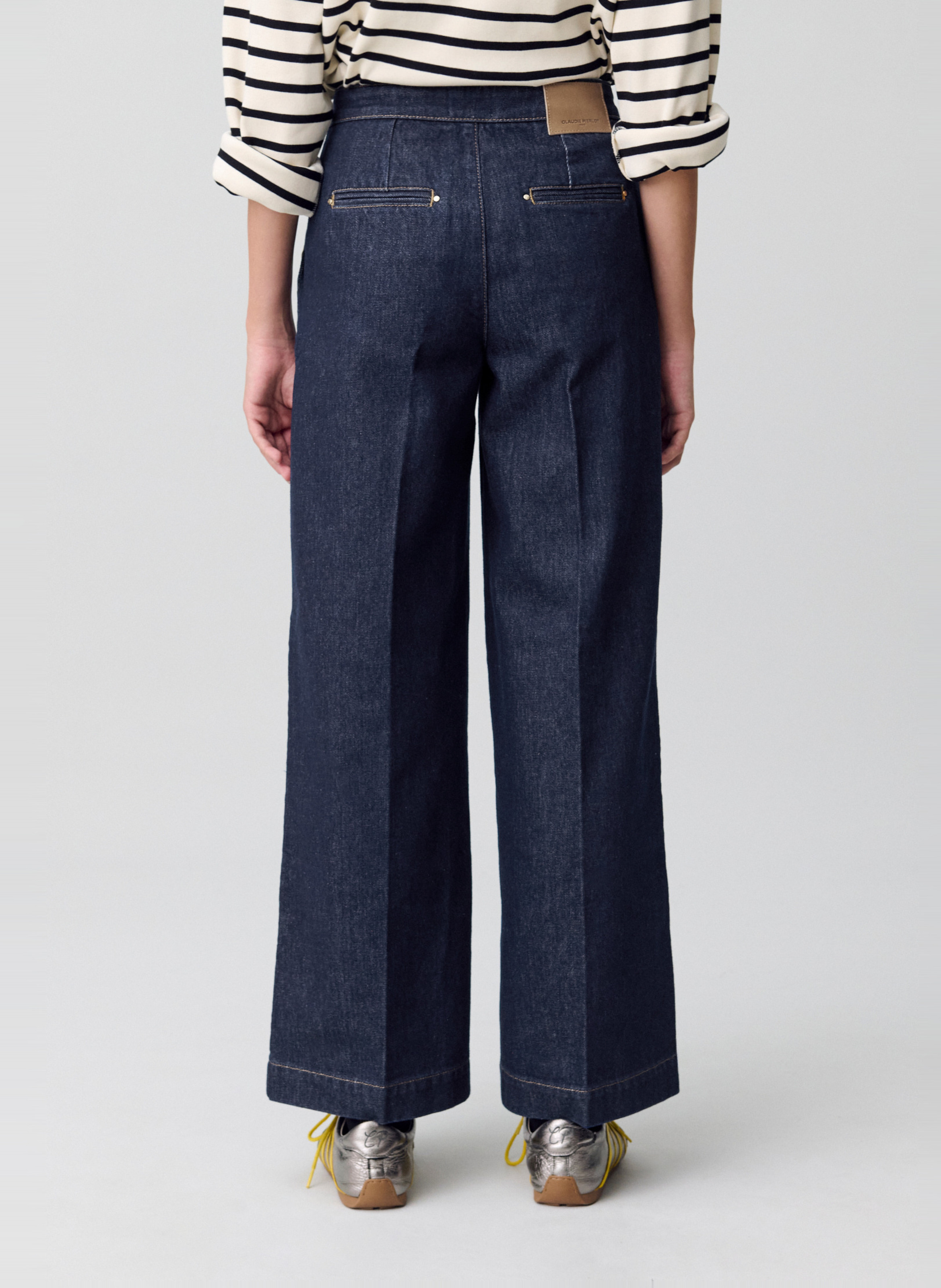 Jean large boutonné en denim brut jeanpascal CLAUDIE PIERLOT Bleu