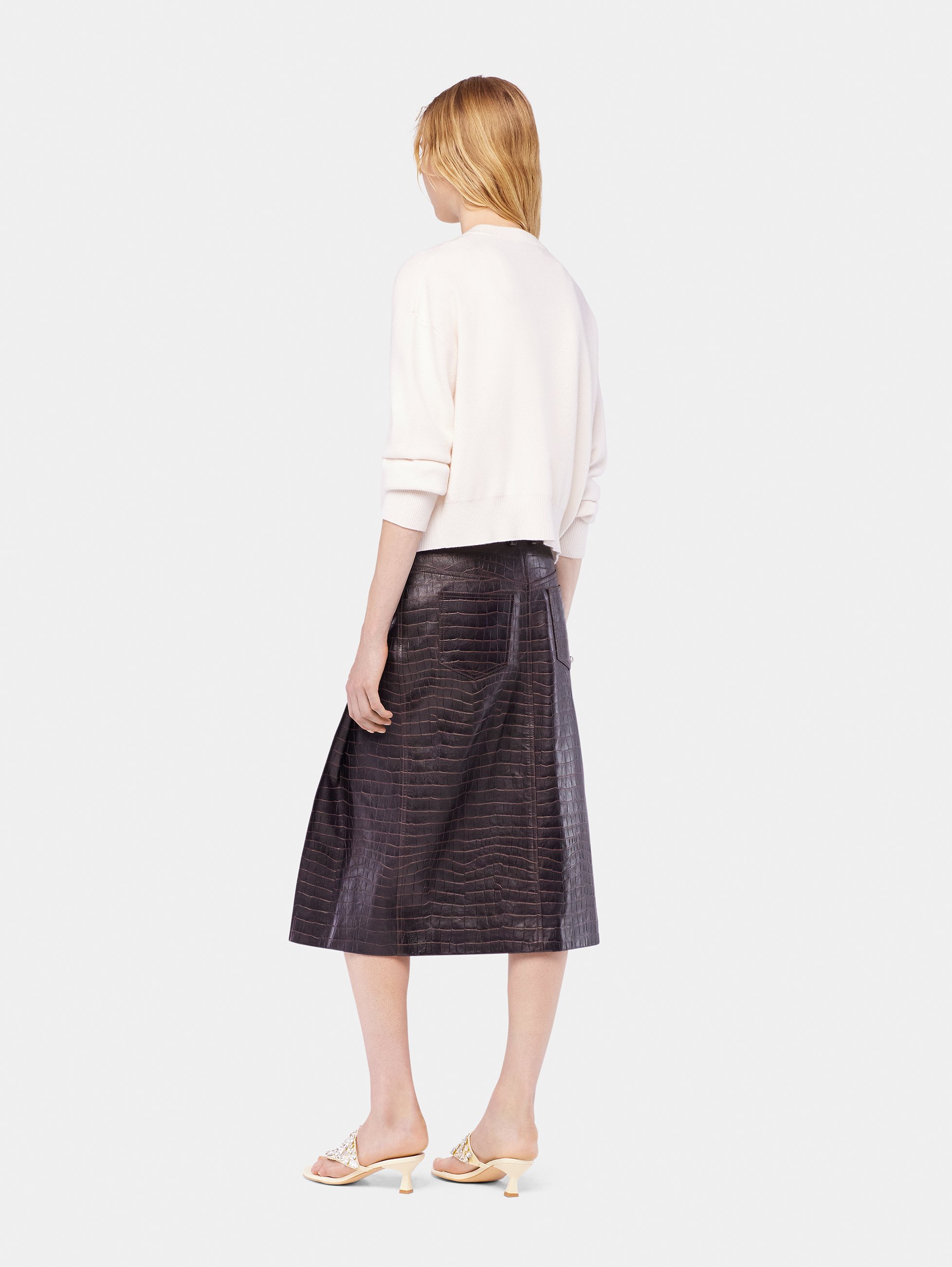 Top en maille brodée RABANNE Beige