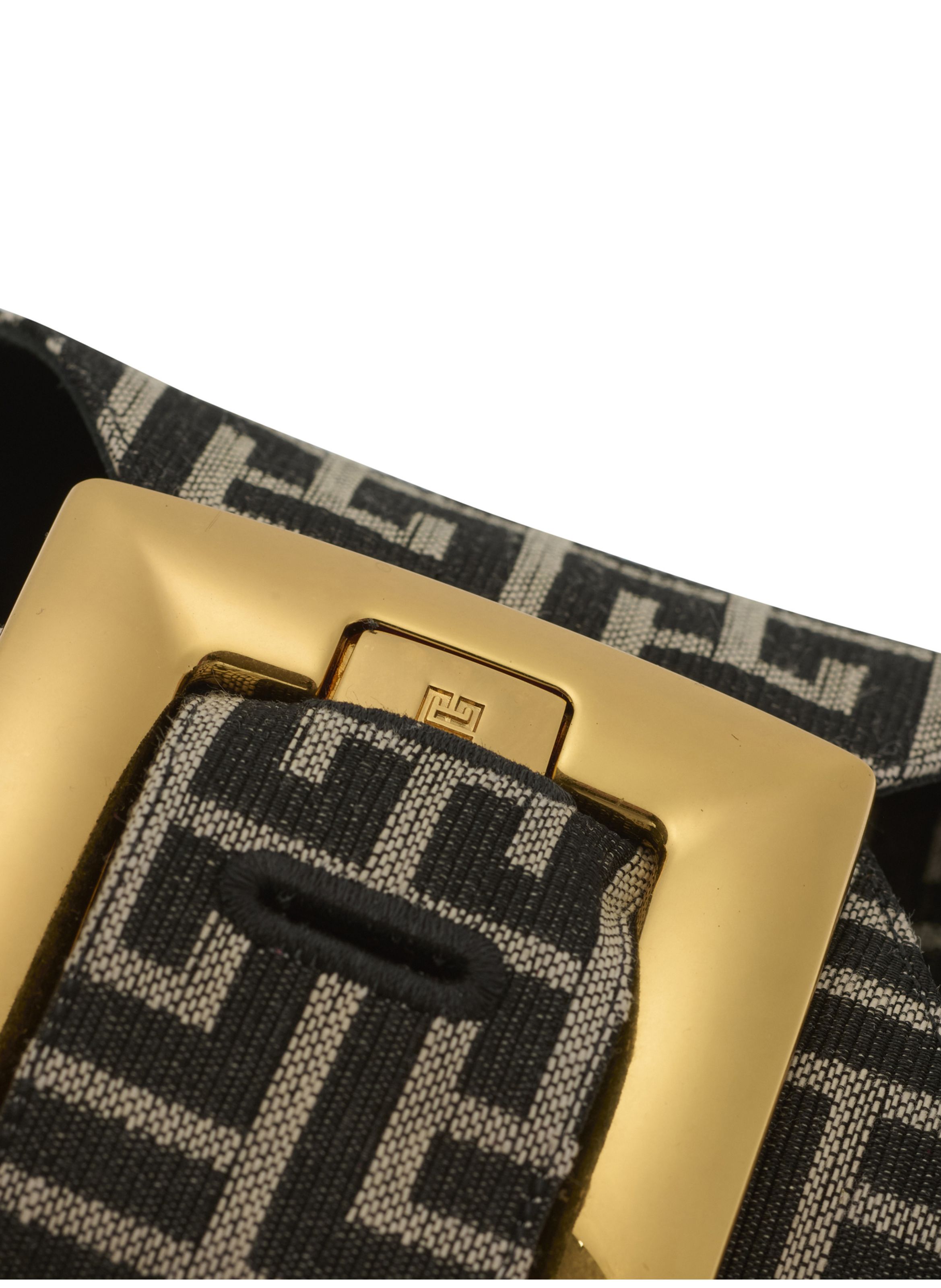 Sandales plates anthem en jacquard monogramme BALMAIN Noir