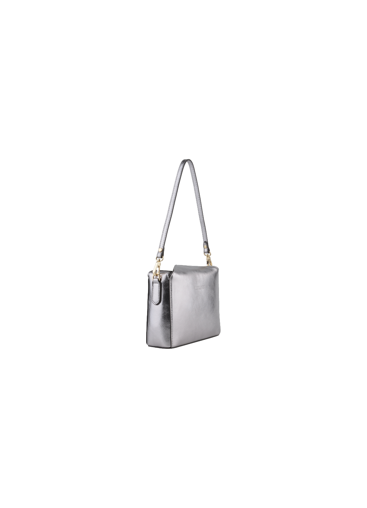 Cassetta metallic | sac porté crossbody en cuir de vachette POURCHET Gris