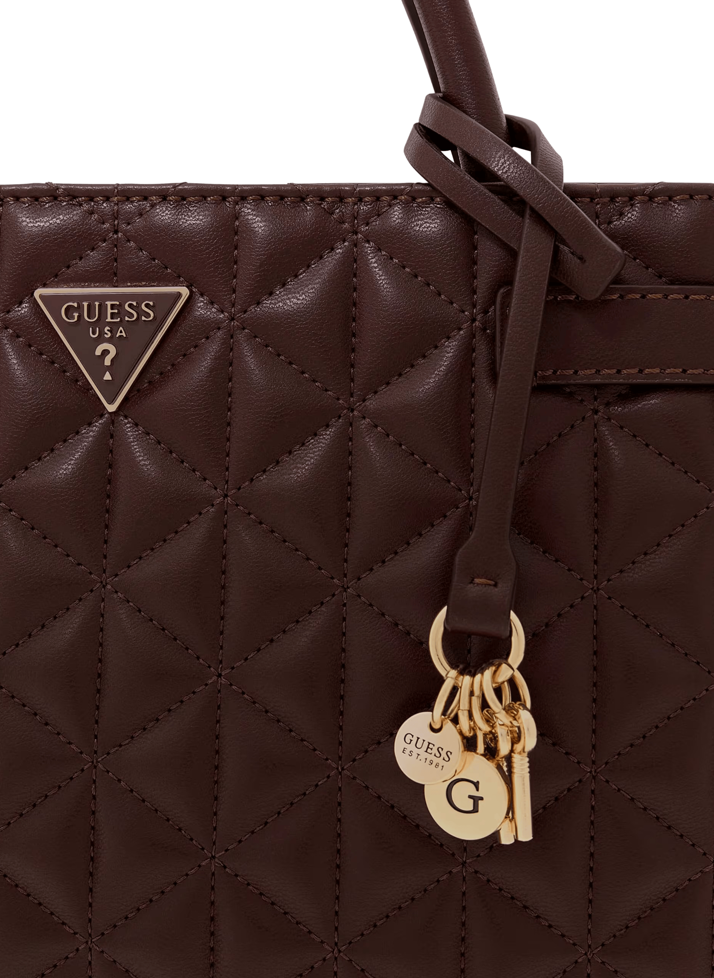 Sac à main matelassé GUESS Marron