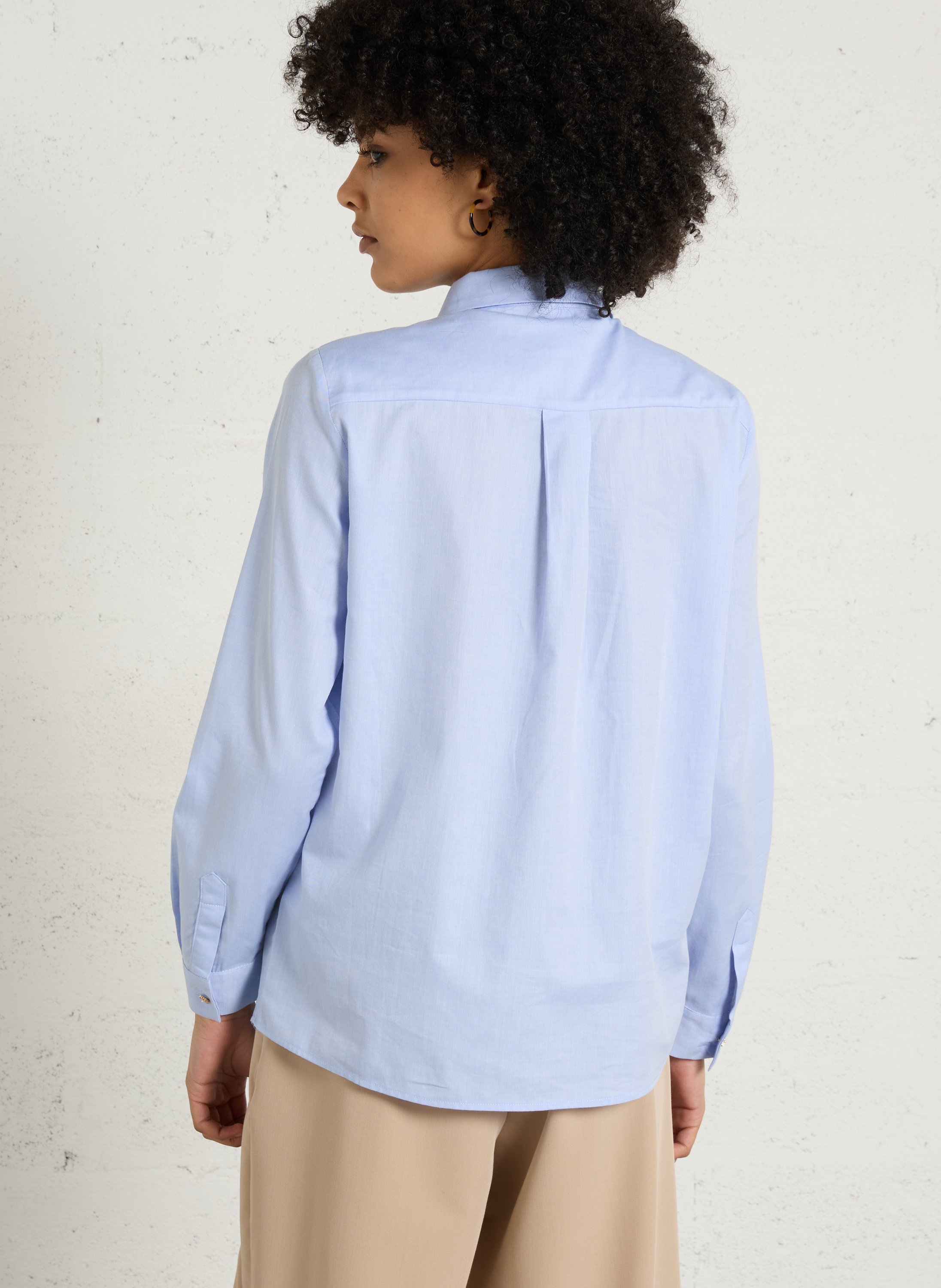 Chemise droite col classique en coton carla MAISON 123 Bleu