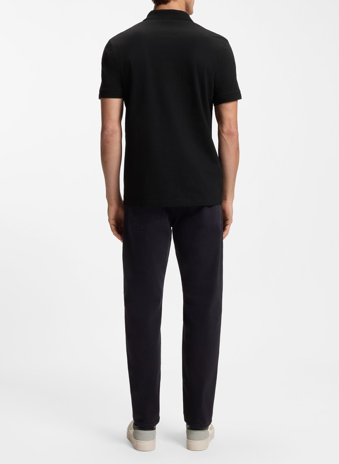 Polo slim-fit en coton mélangé BOSS Noir