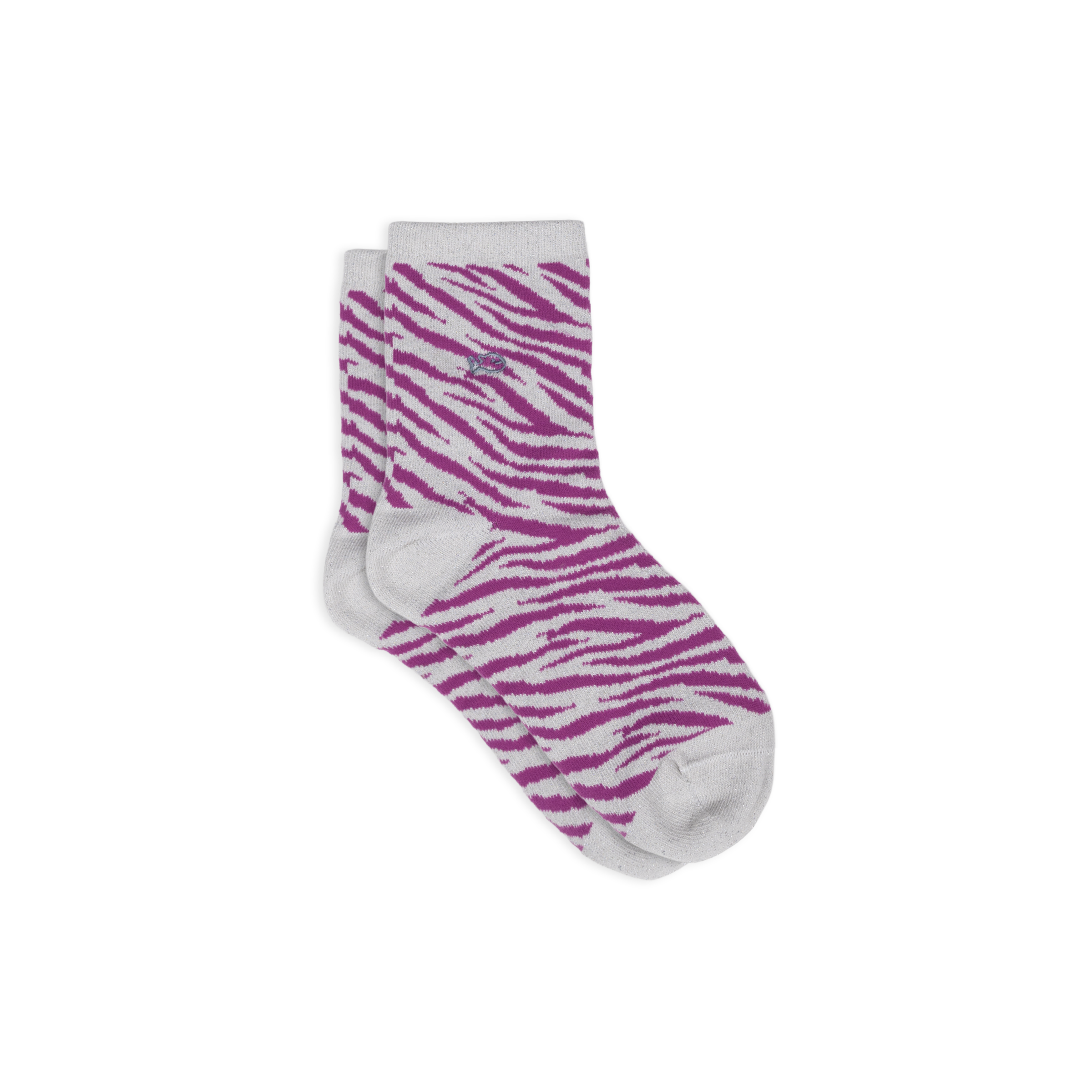 Chaussettes en coton peigné zèbre  Violet