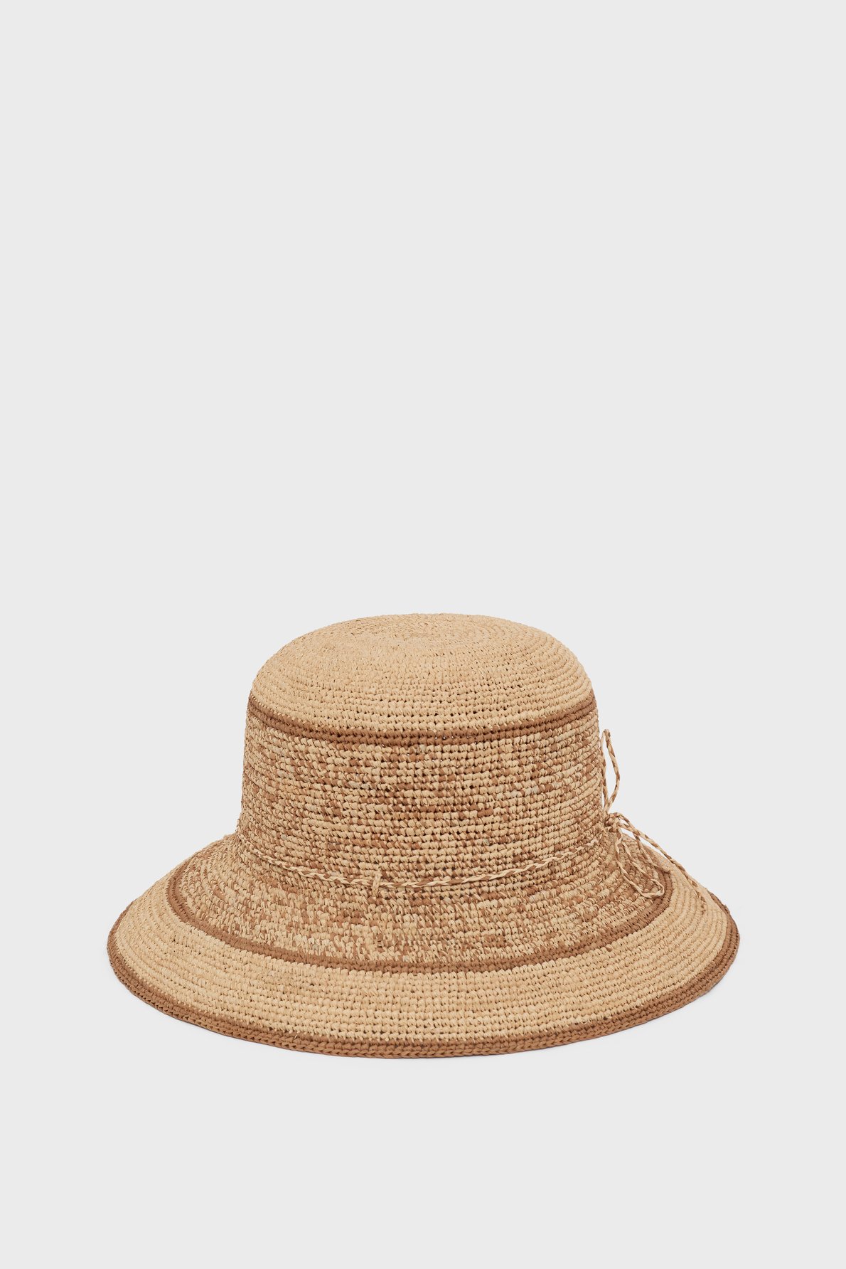 Chapeau en raphia bicolore - elisabeth PABLO Beige