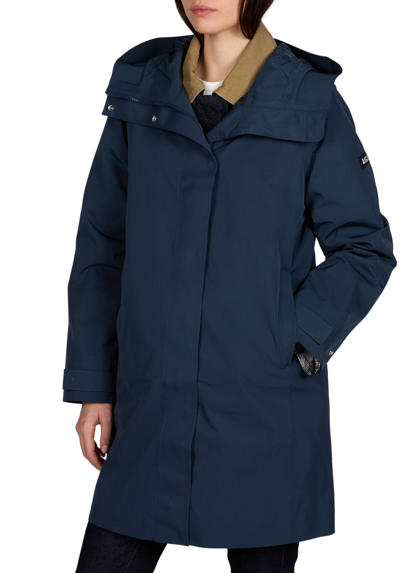 Hooded waterproof jacket AIGLE Blue