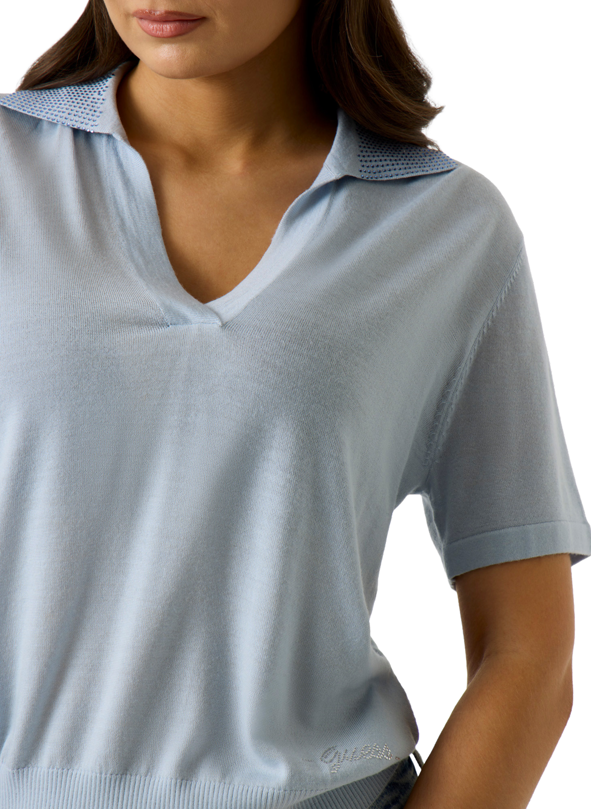 Korte mouw wollen polo GUESS Blauw