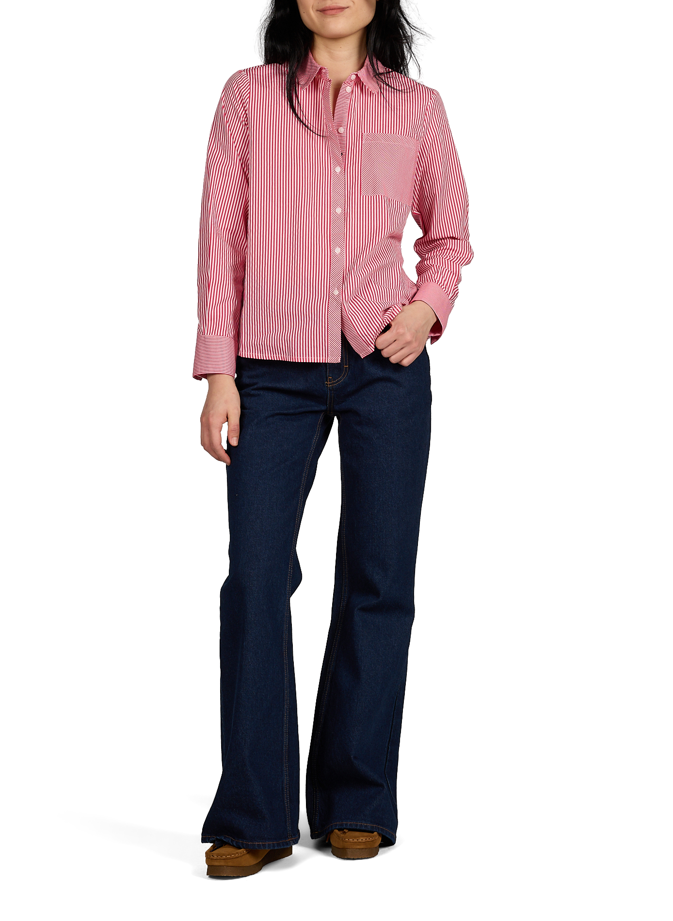 Jean flare Tsmarie en coton mélangé TOPSHOP Bleu