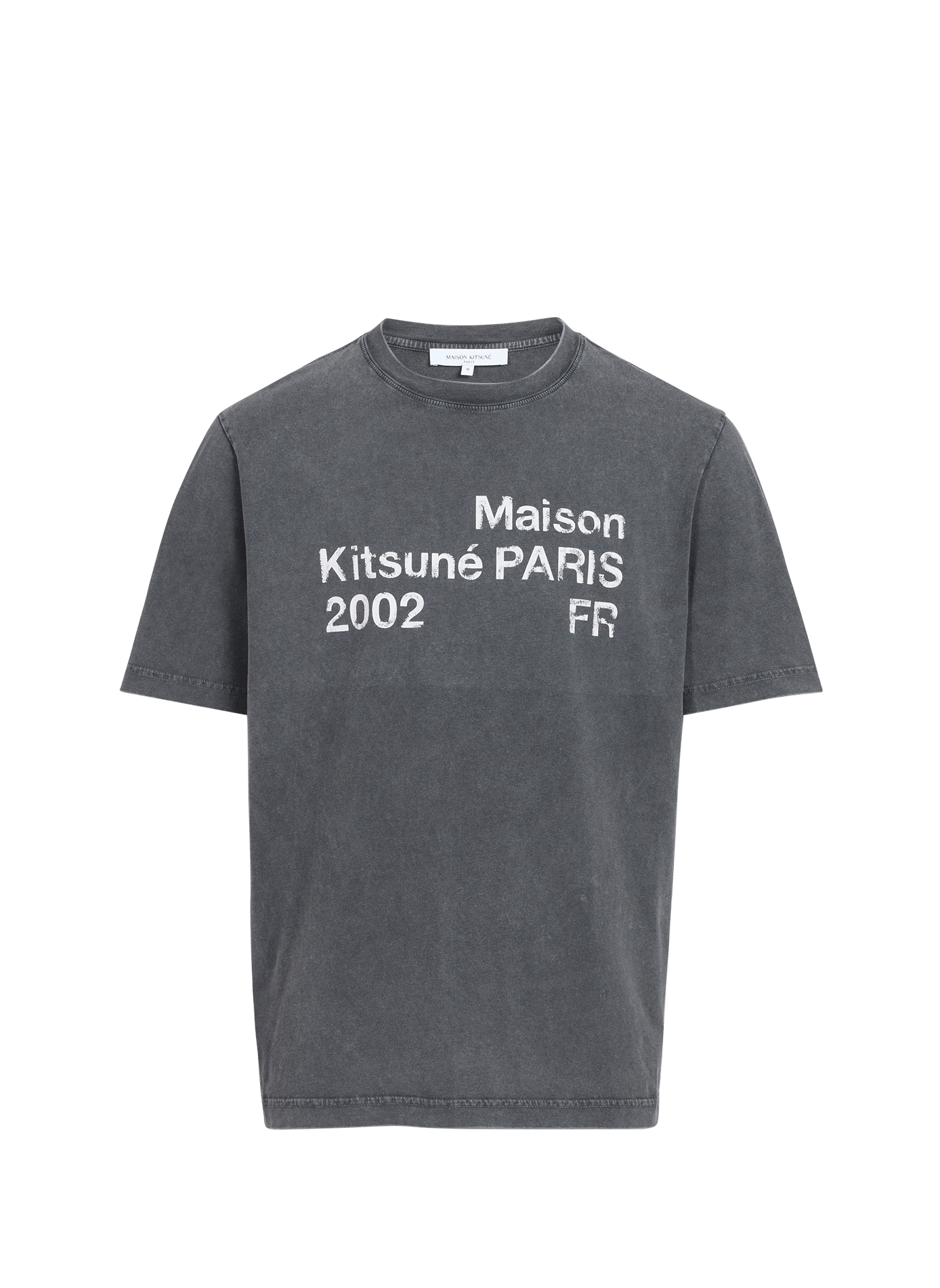 T-shirt merk met ronde hals van katoen. MAISON KITSUNÉ Zwart