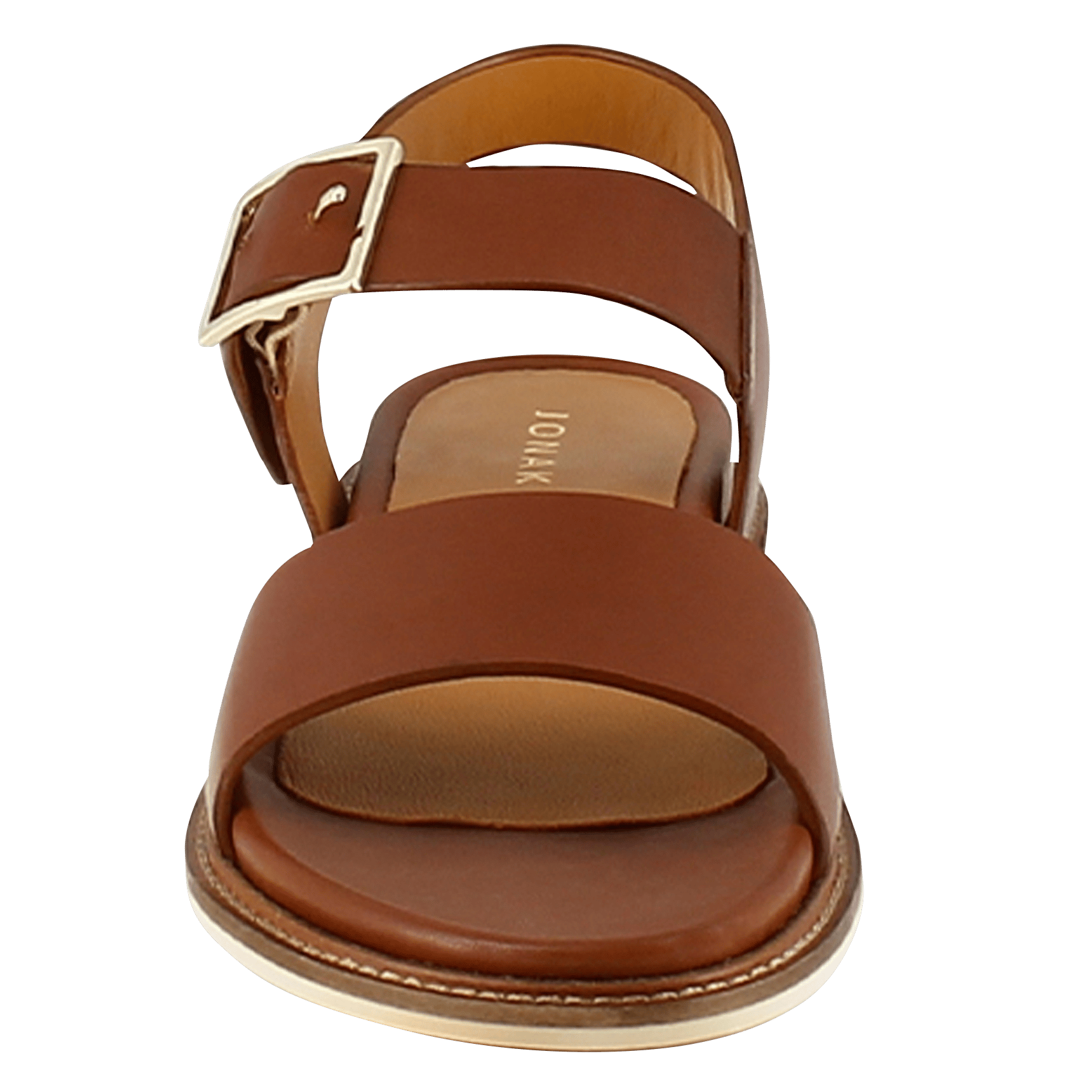 Sandales plates à brides en cuir acco JONAK Marron