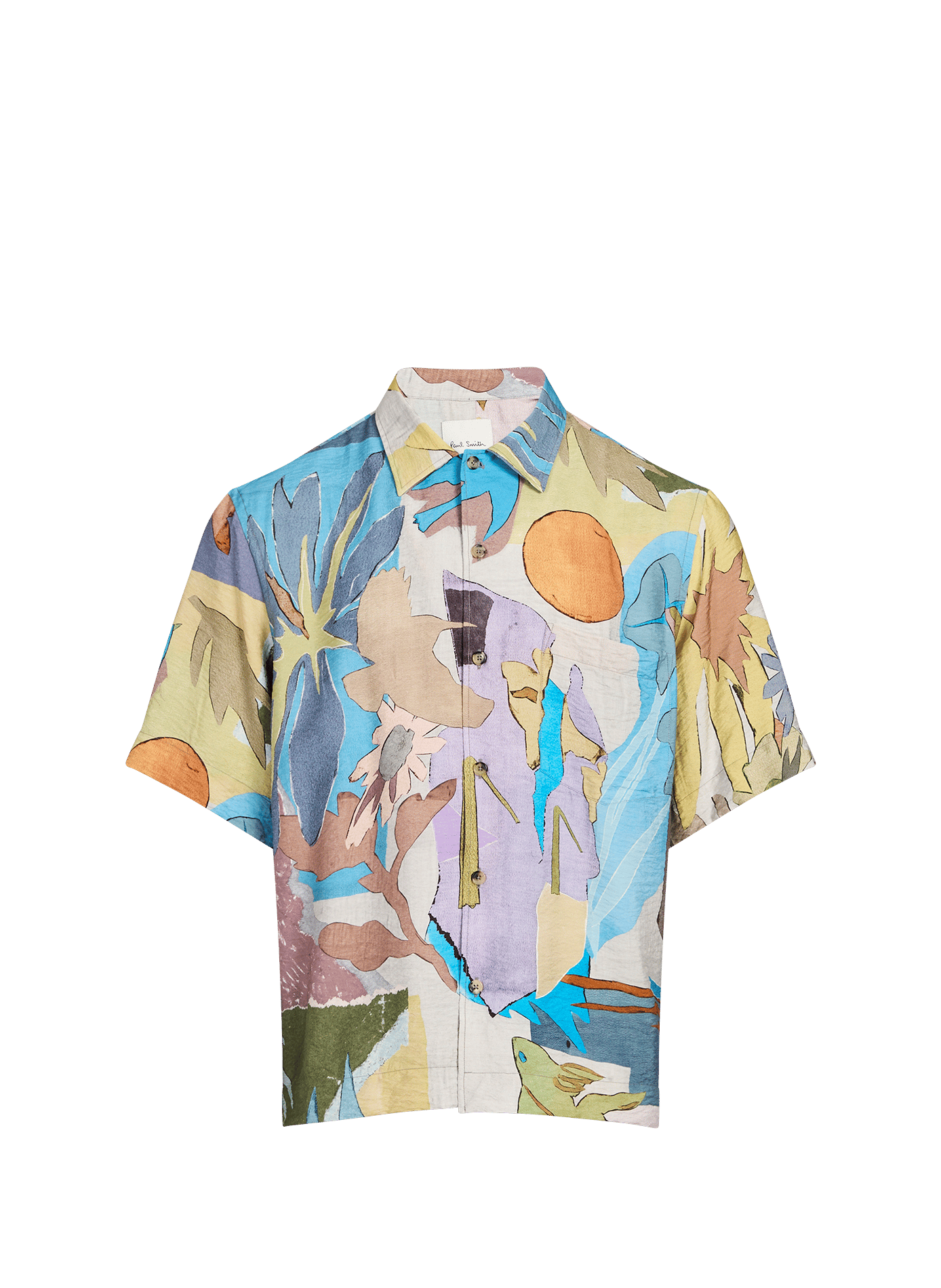 Short-sleeved shirt with floral print PAUL SMITH Blue