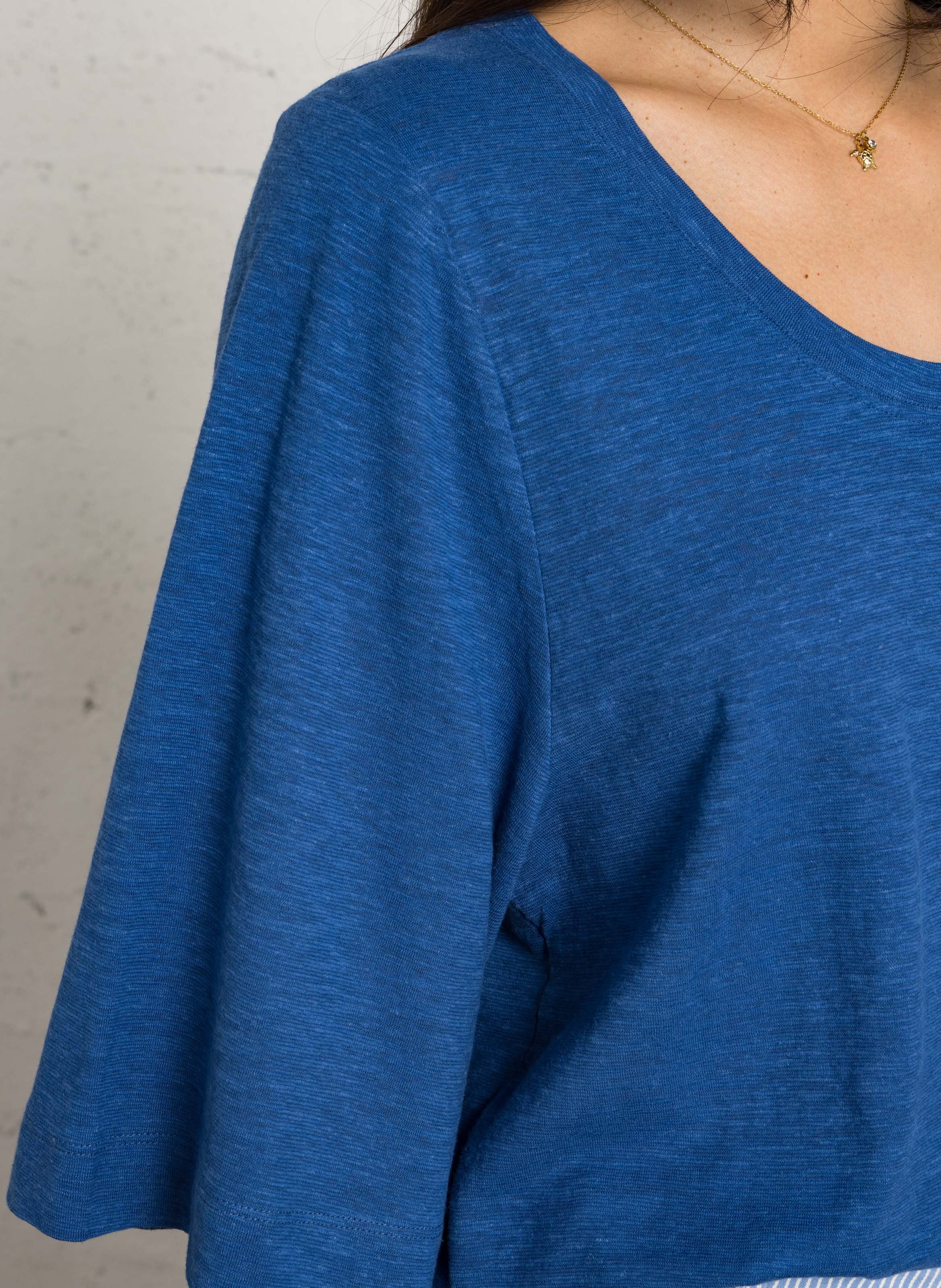 Tee-shirt col rond liana Bleu