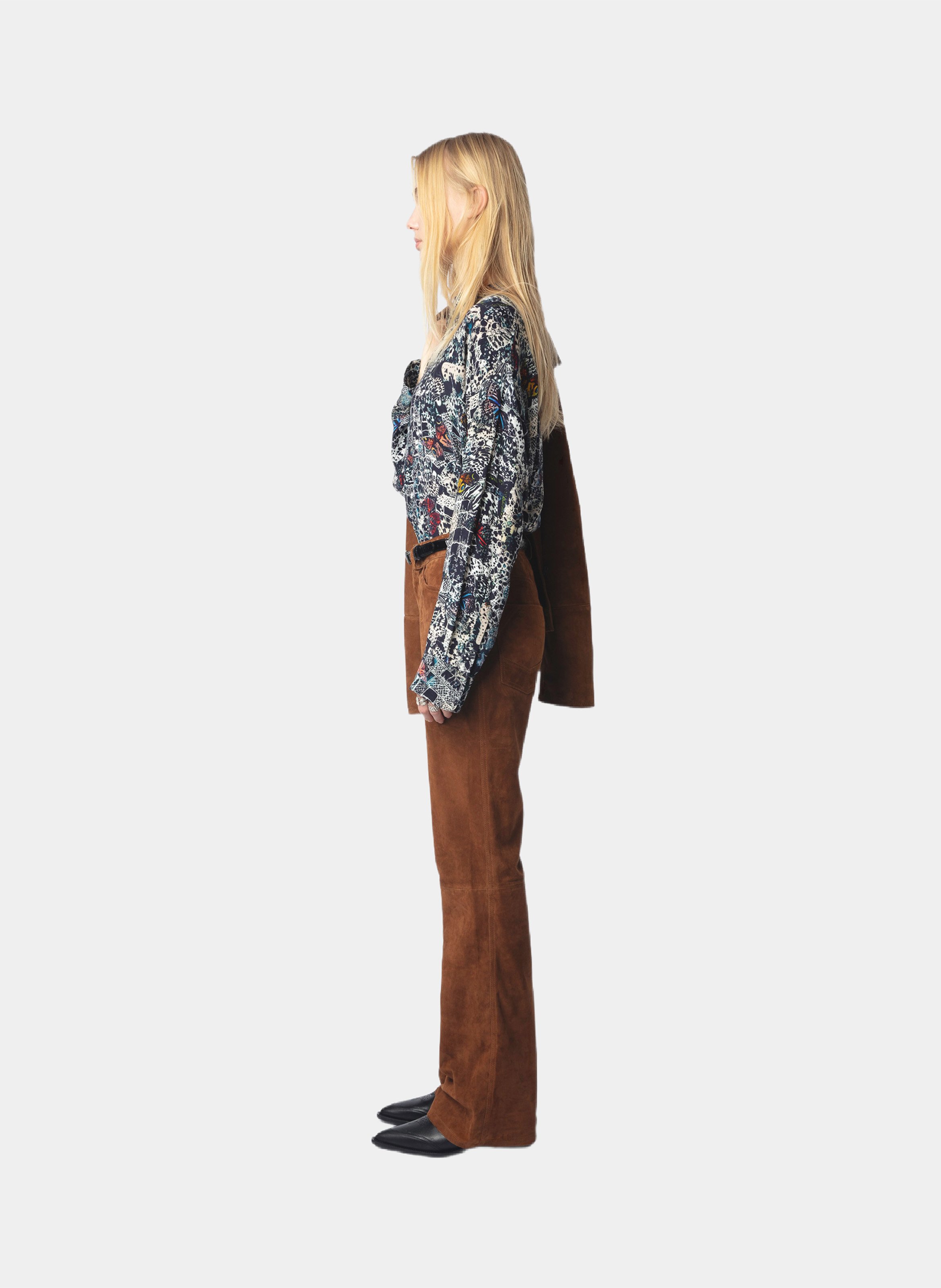 Chemise à col rond imprimée truett ZADIG&VOLTAIRE Bleu