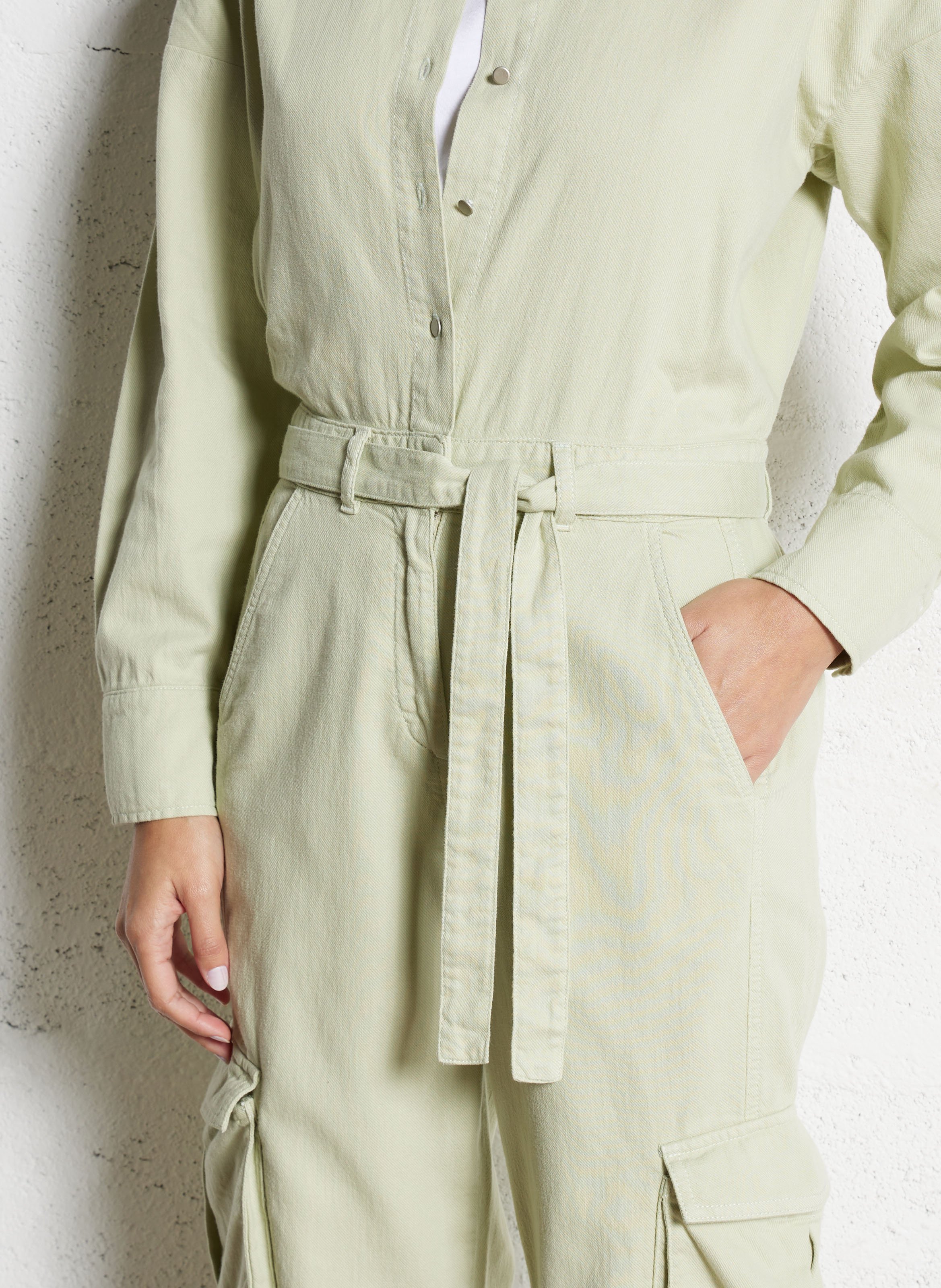 Combinaison col classique en coton IKKS Vert