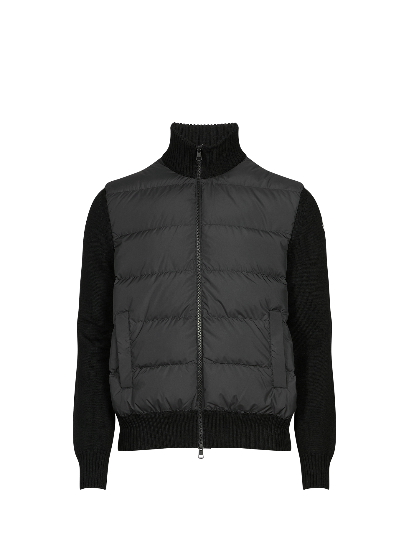 Jas met dubbel materiaal en opstaande kraag MONCLER Zwart