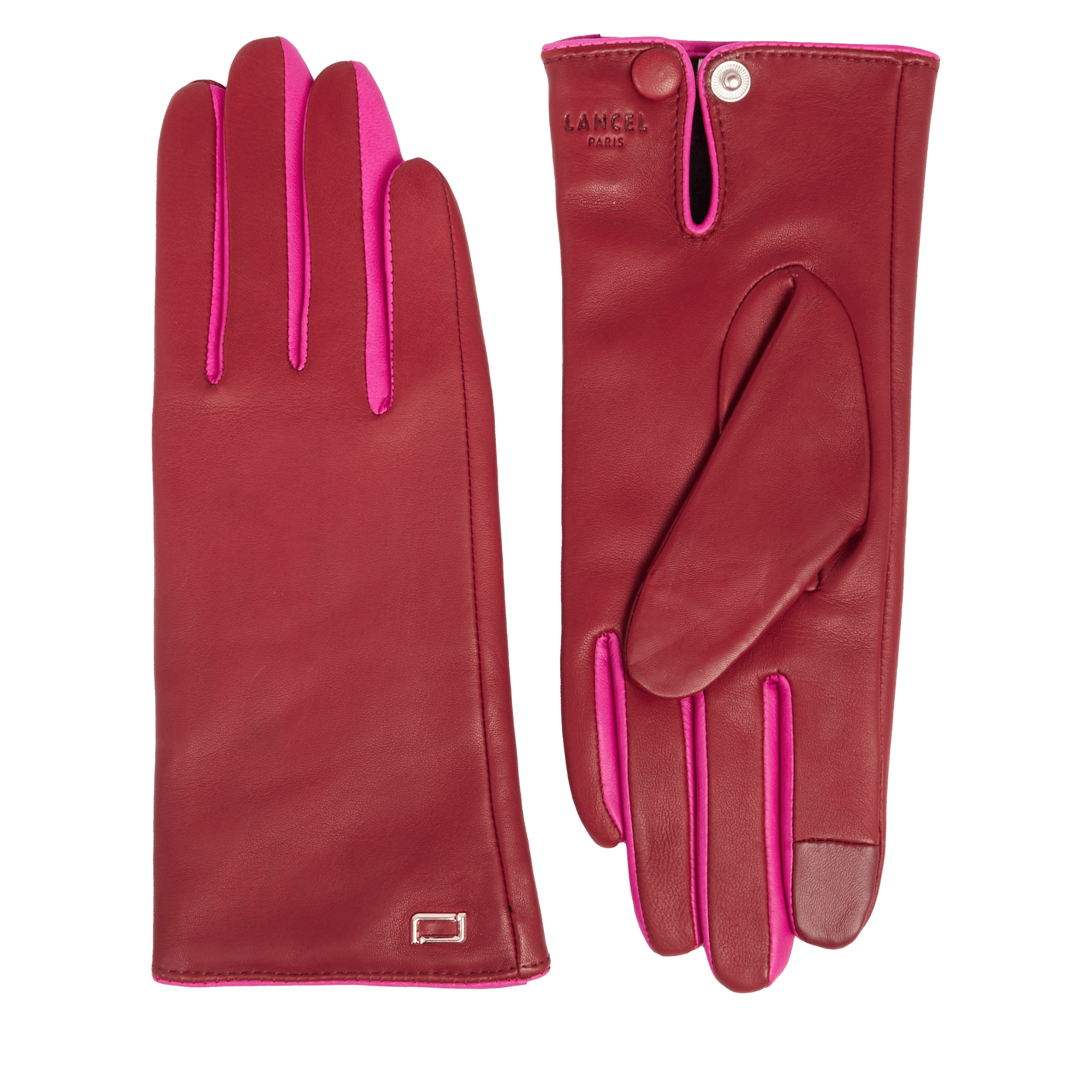 Lamsleren handschoenen LANCEL Rood
