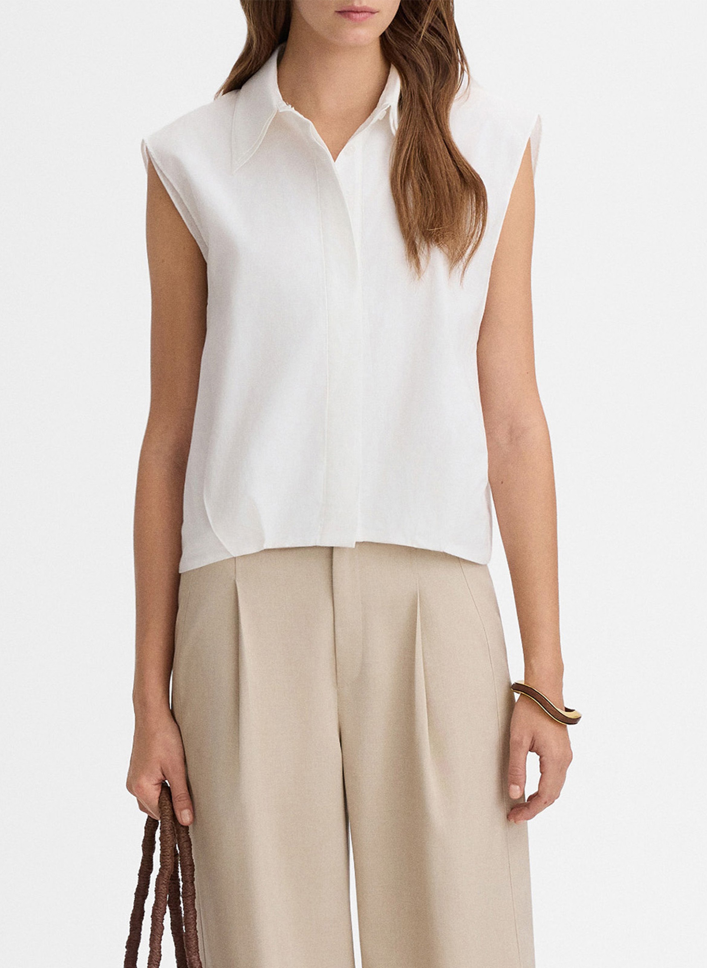 Chemise droite col classique en coton candys SIMORRA Blanc