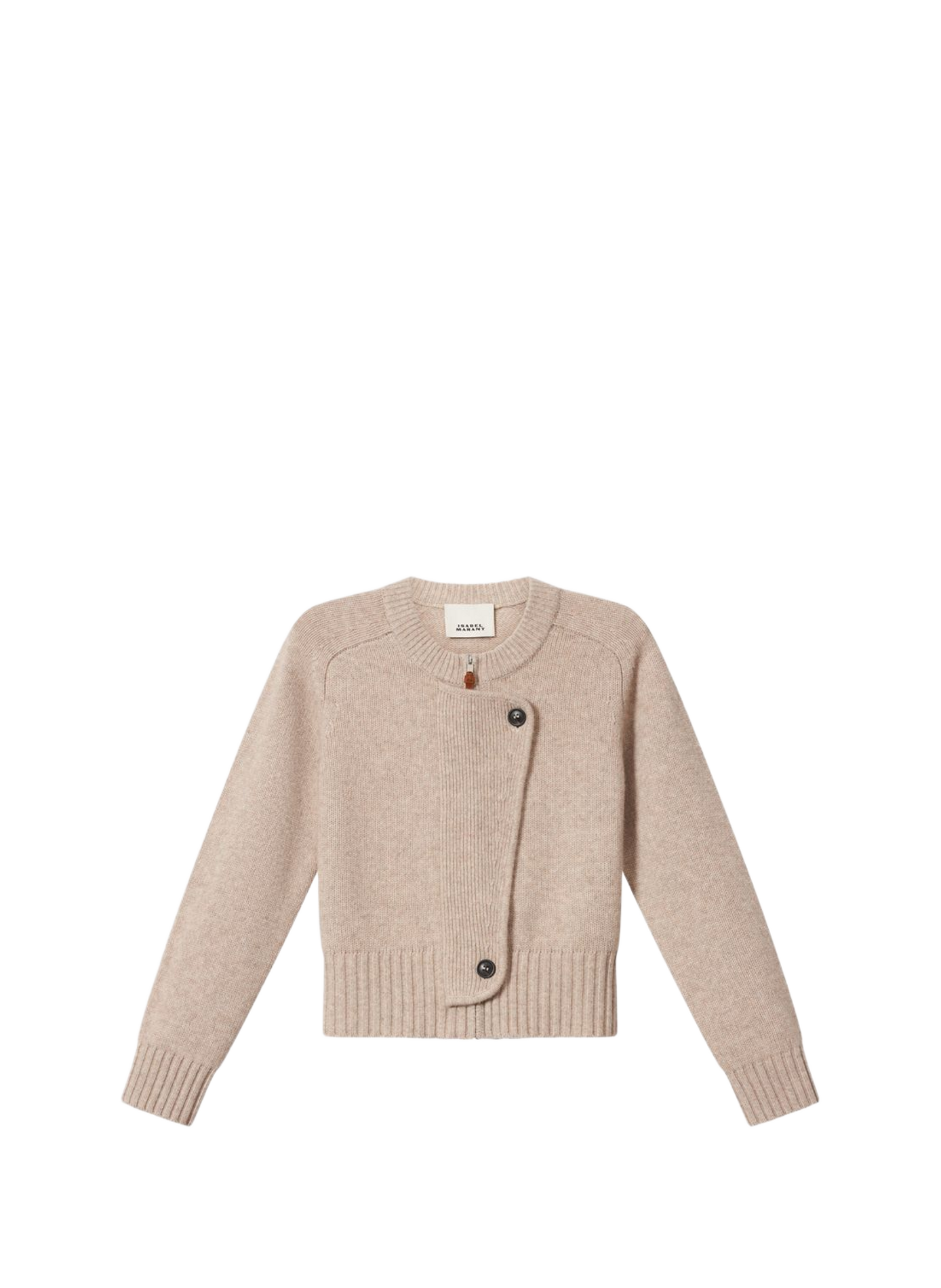 Cardigan mit Reißverschluss aus Wolle und Kaschmir ISABEL MARANT Beige