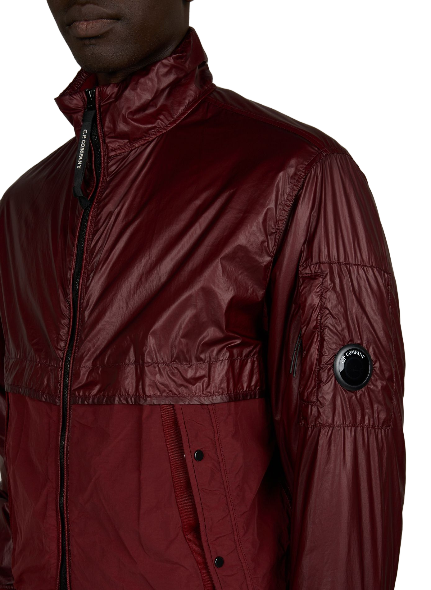 Veste à col montant texturée CP COMPANY Rouge