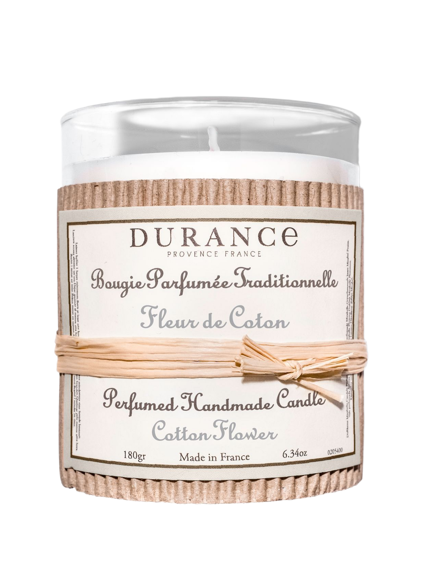 Geurkaars Katoenbloesem 180g DURANCE Wit