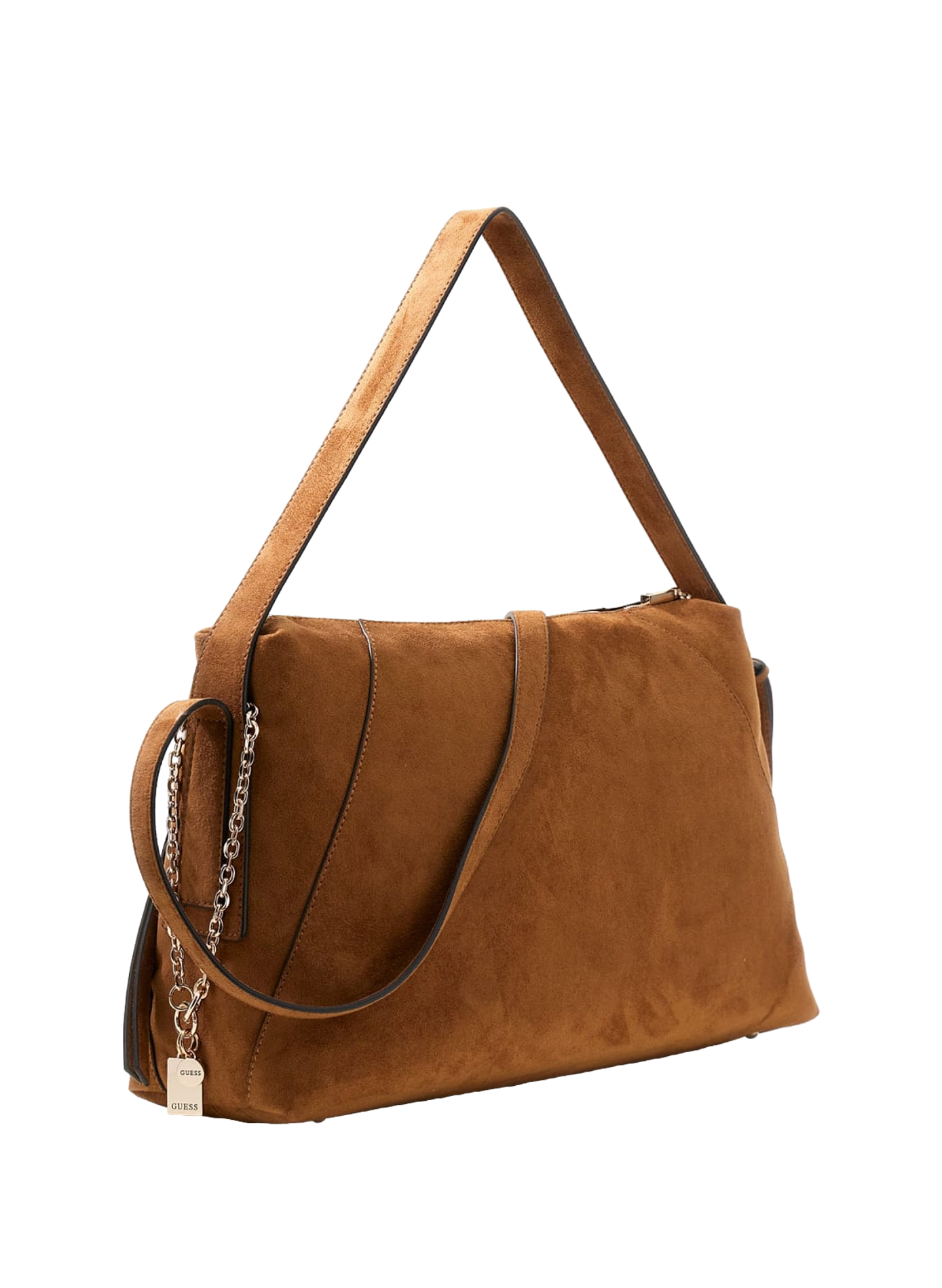 Sac à bandoulière amovible suédé Devon GUESS Marron