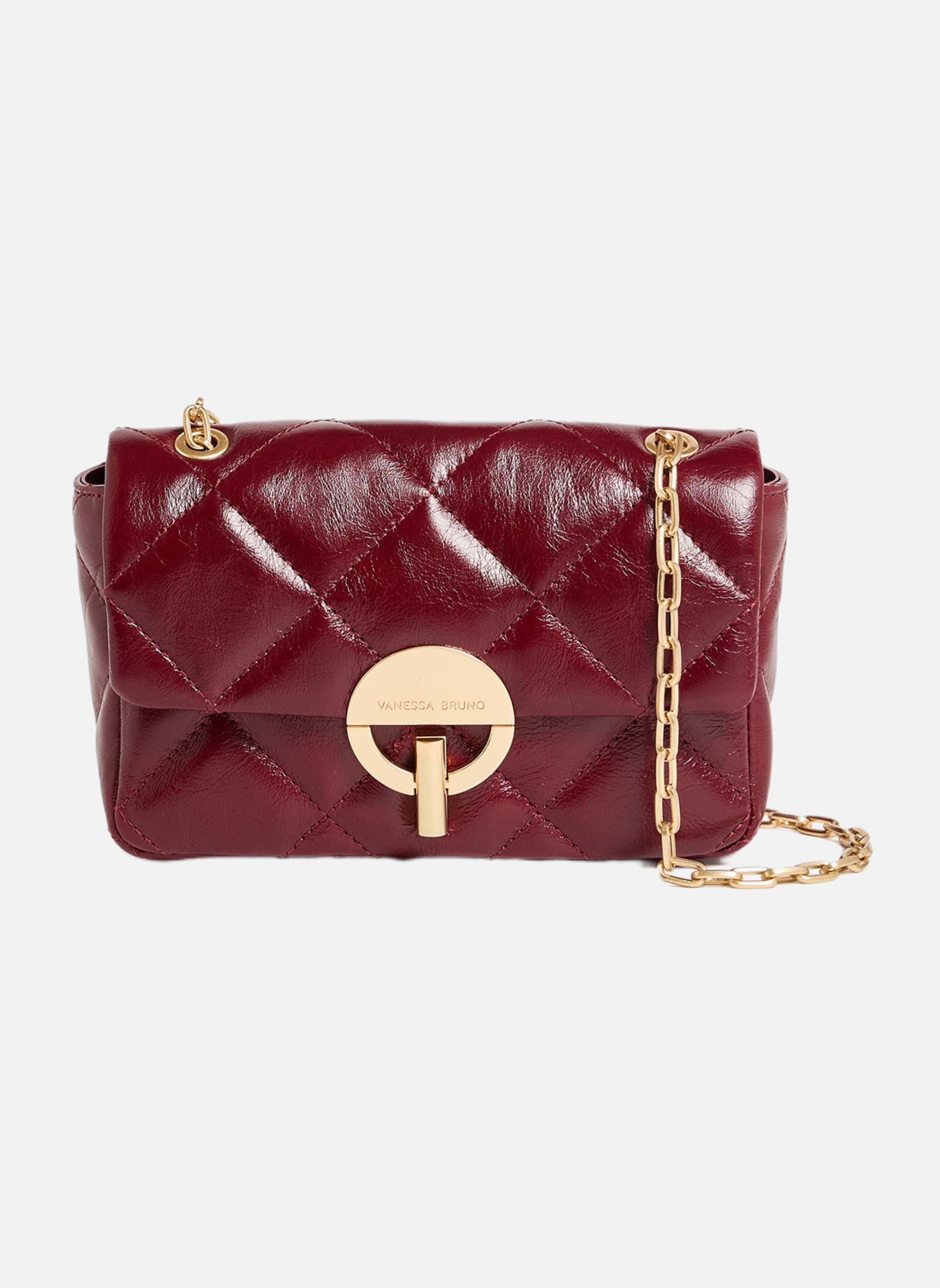 Moyen sac moon en cuir VANESSA BRUNO Rouge