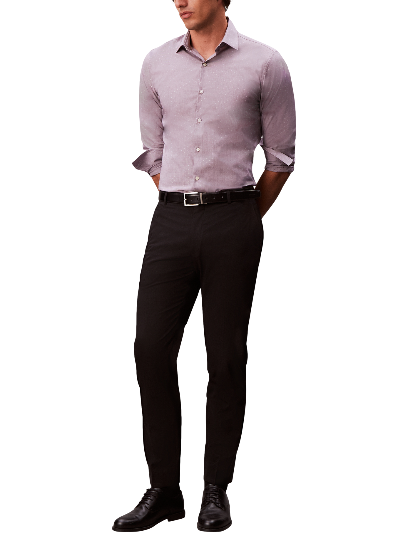Slim fit shirt in mixed cotton blend CALVIN KLEIN Green