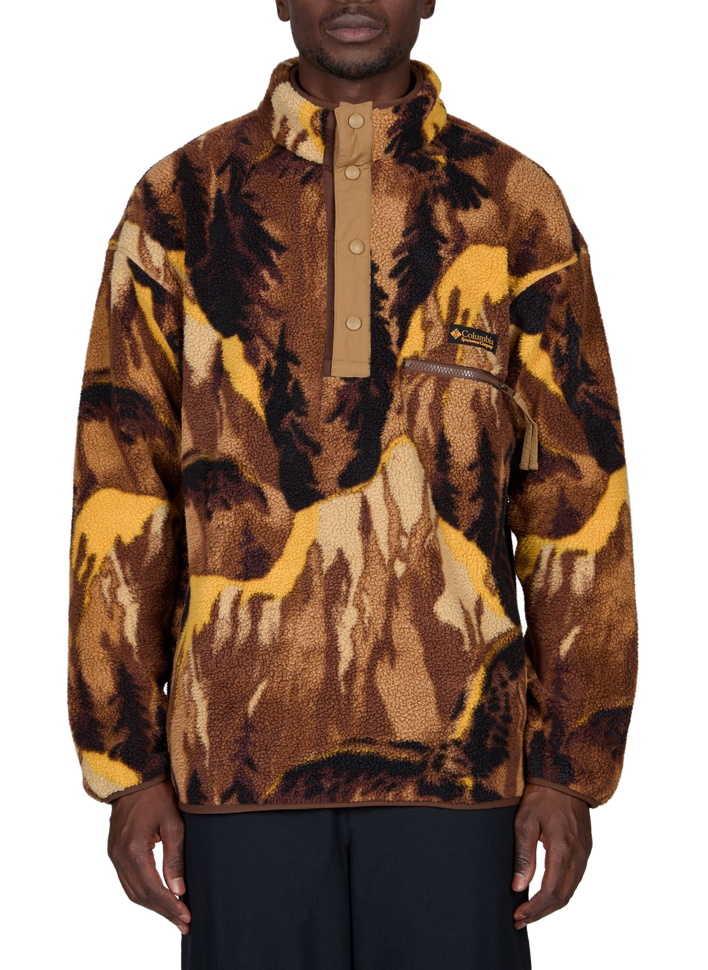 Helvetia printed fleece COLUMBIA Brown