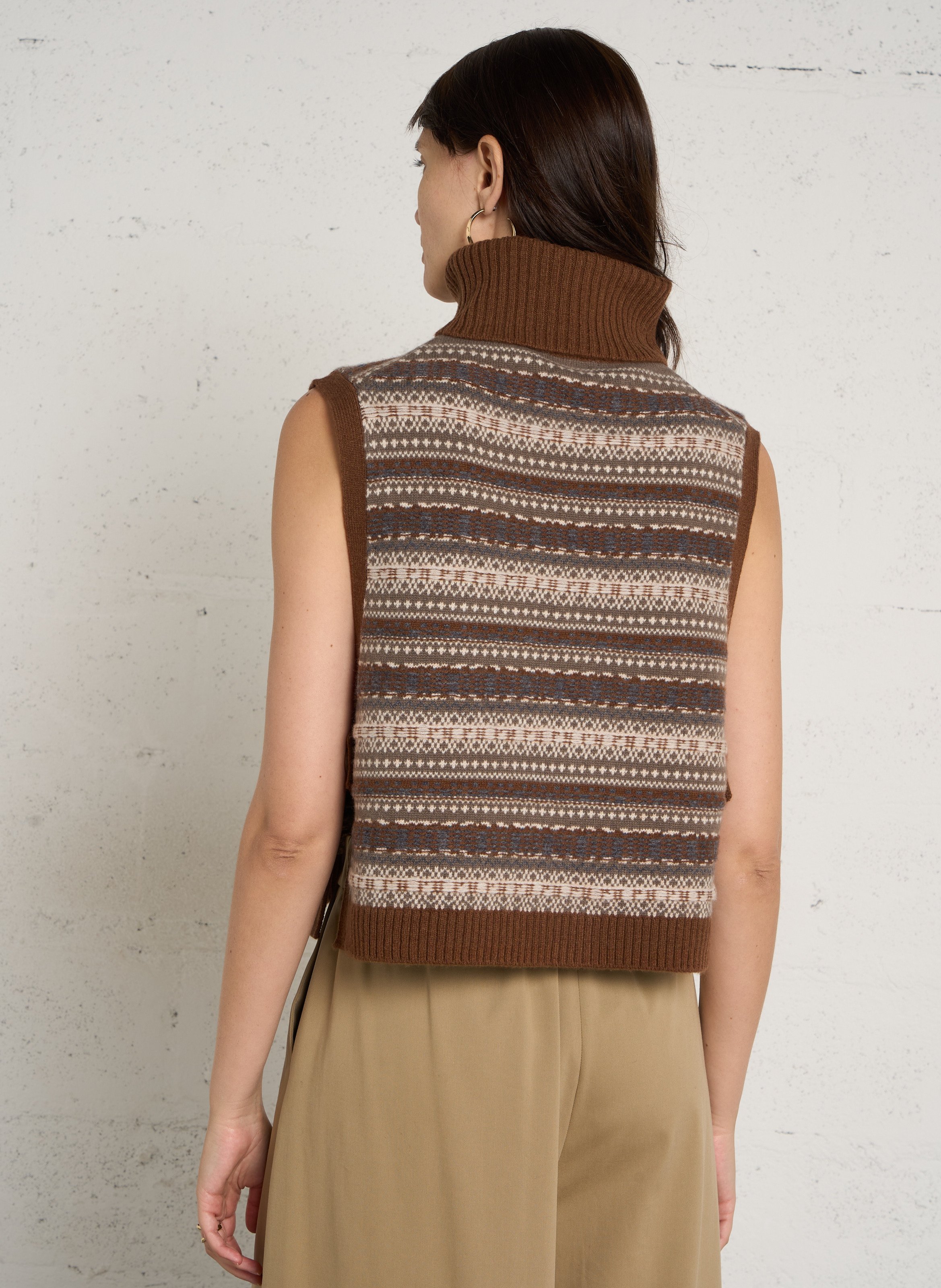 Pull oversize col roulé en laine reinette MAISON 123 Marron