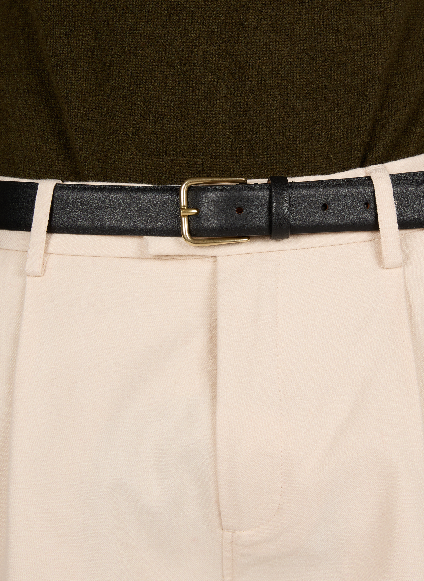 Leather belt  SAISON 1865 Black