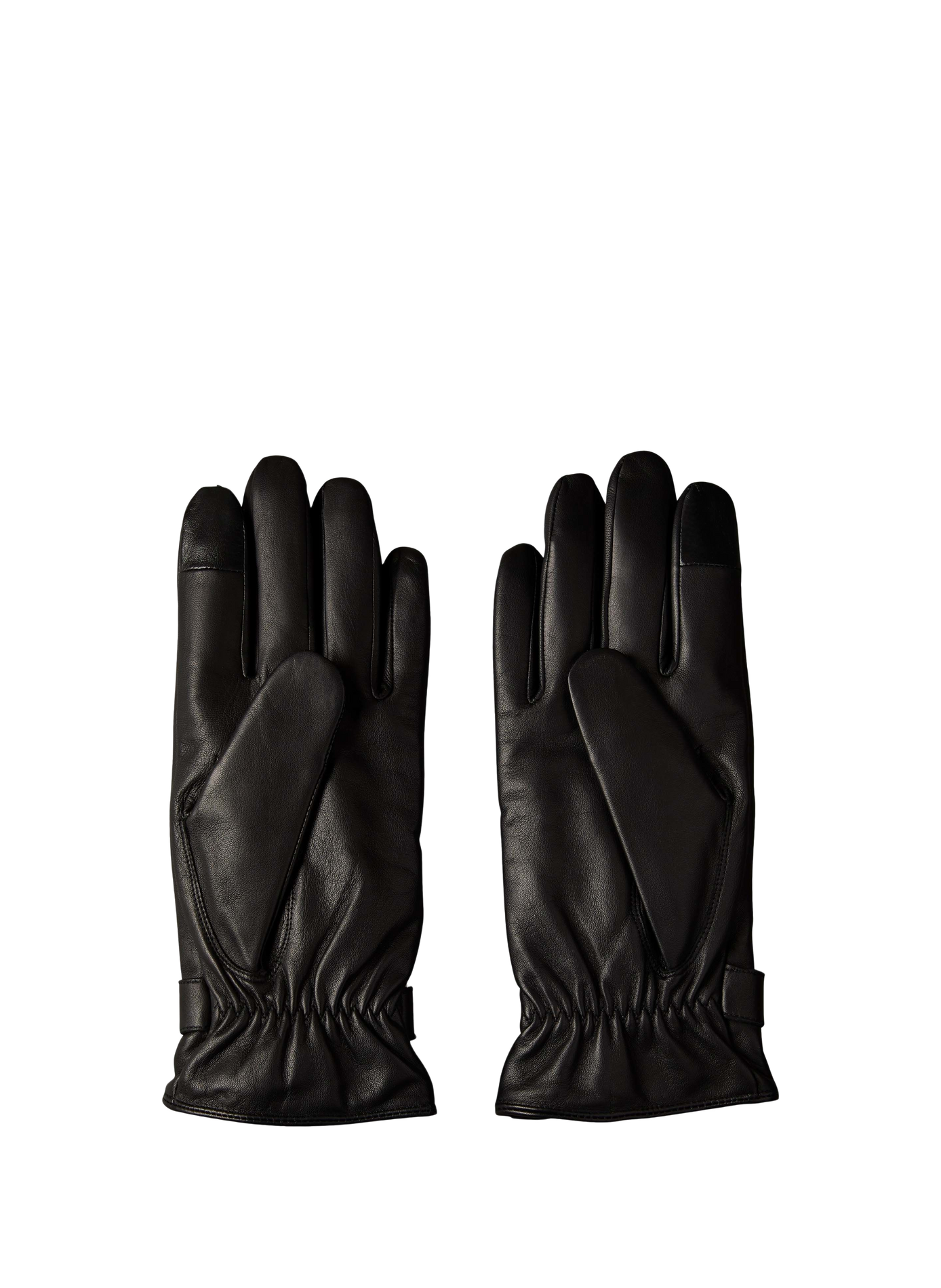 Gants unis en cuir CALVIN KLEIN Noir