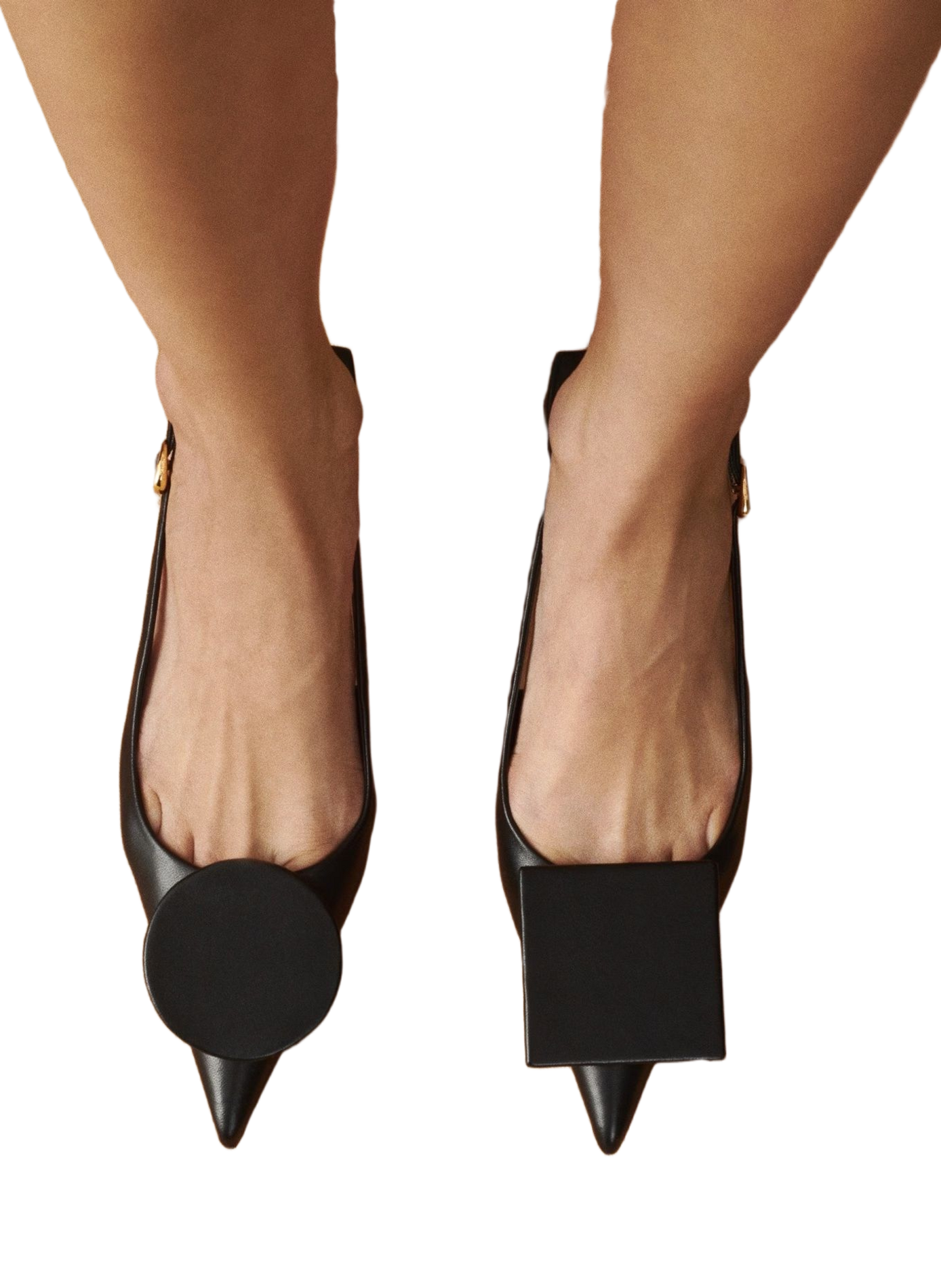 Les slingbacks Duelo de tacón bajo en piel de cordero JACQUEMUS Negro