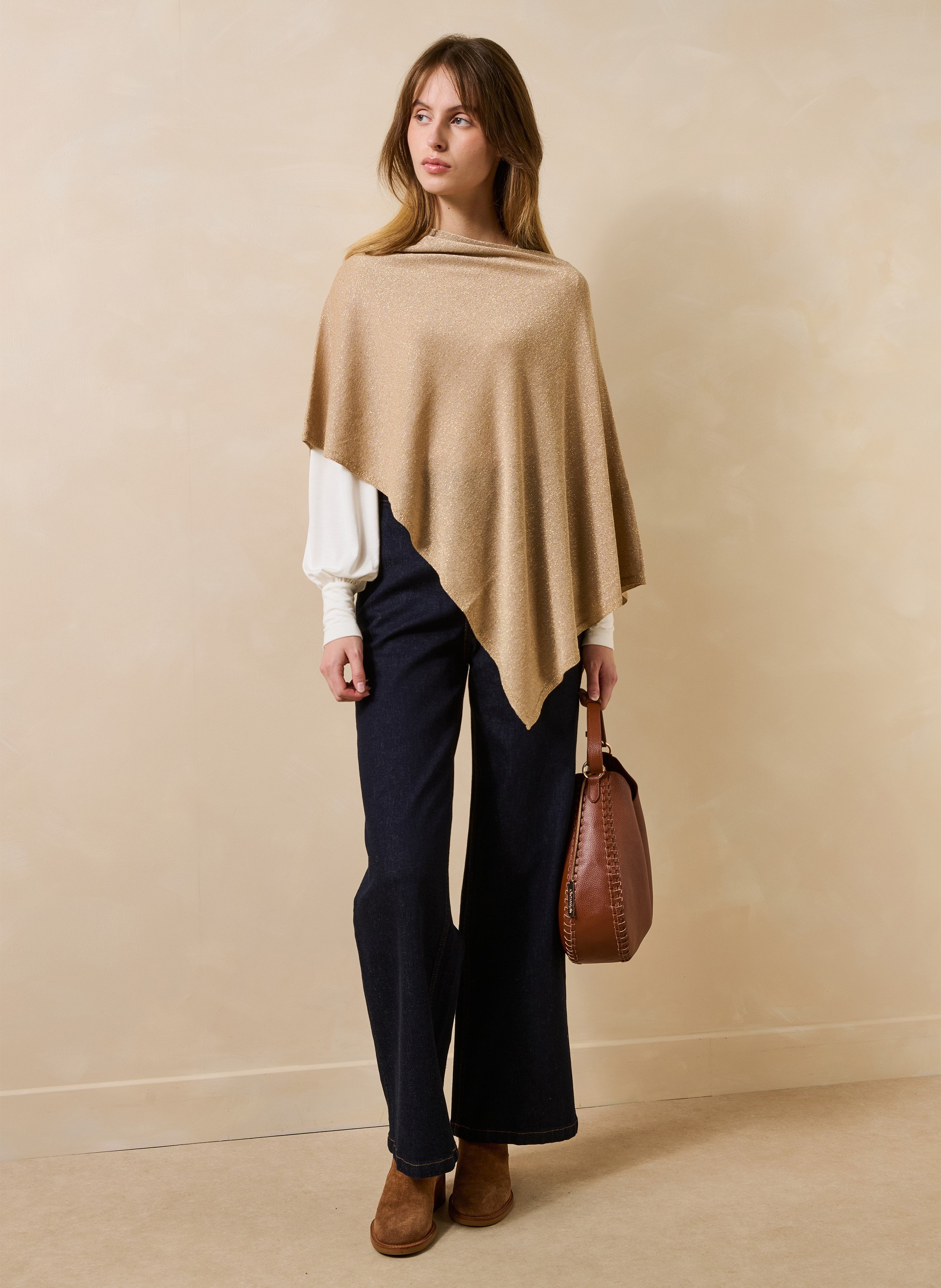 Poncho met iriserende glans LA FEE MARABOUTEE Goud