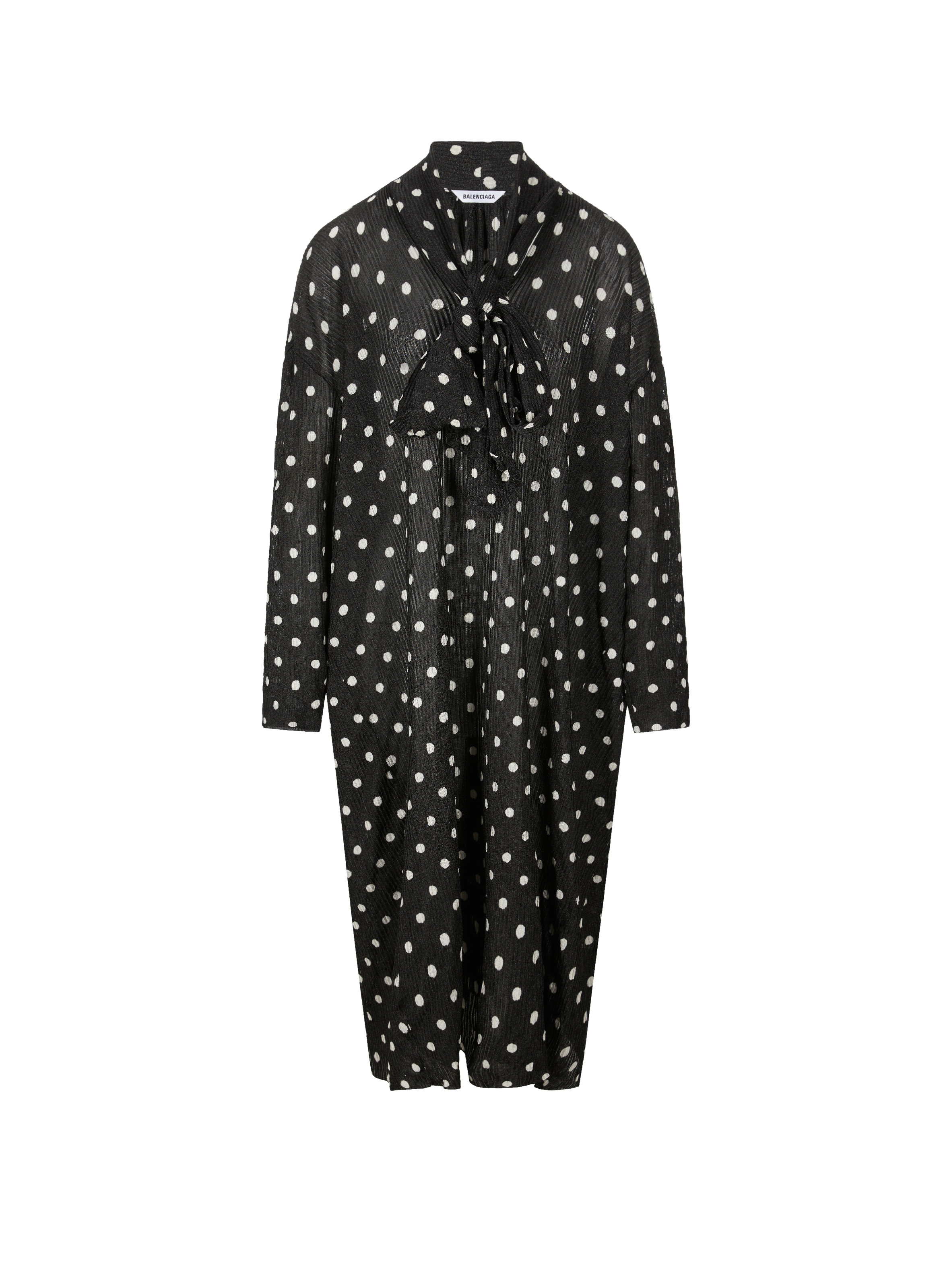 Robe midi lavallière à pois