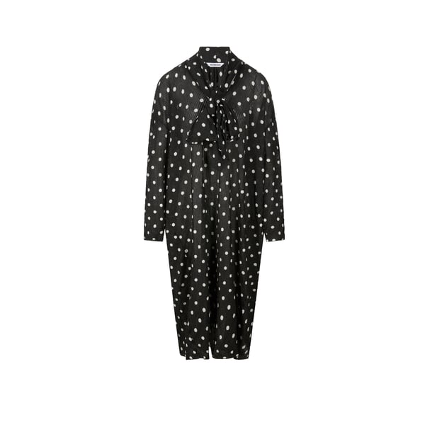 Robe midi lavallière à pois