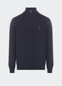 Pull à col camionneur en laine  Hunter navy
