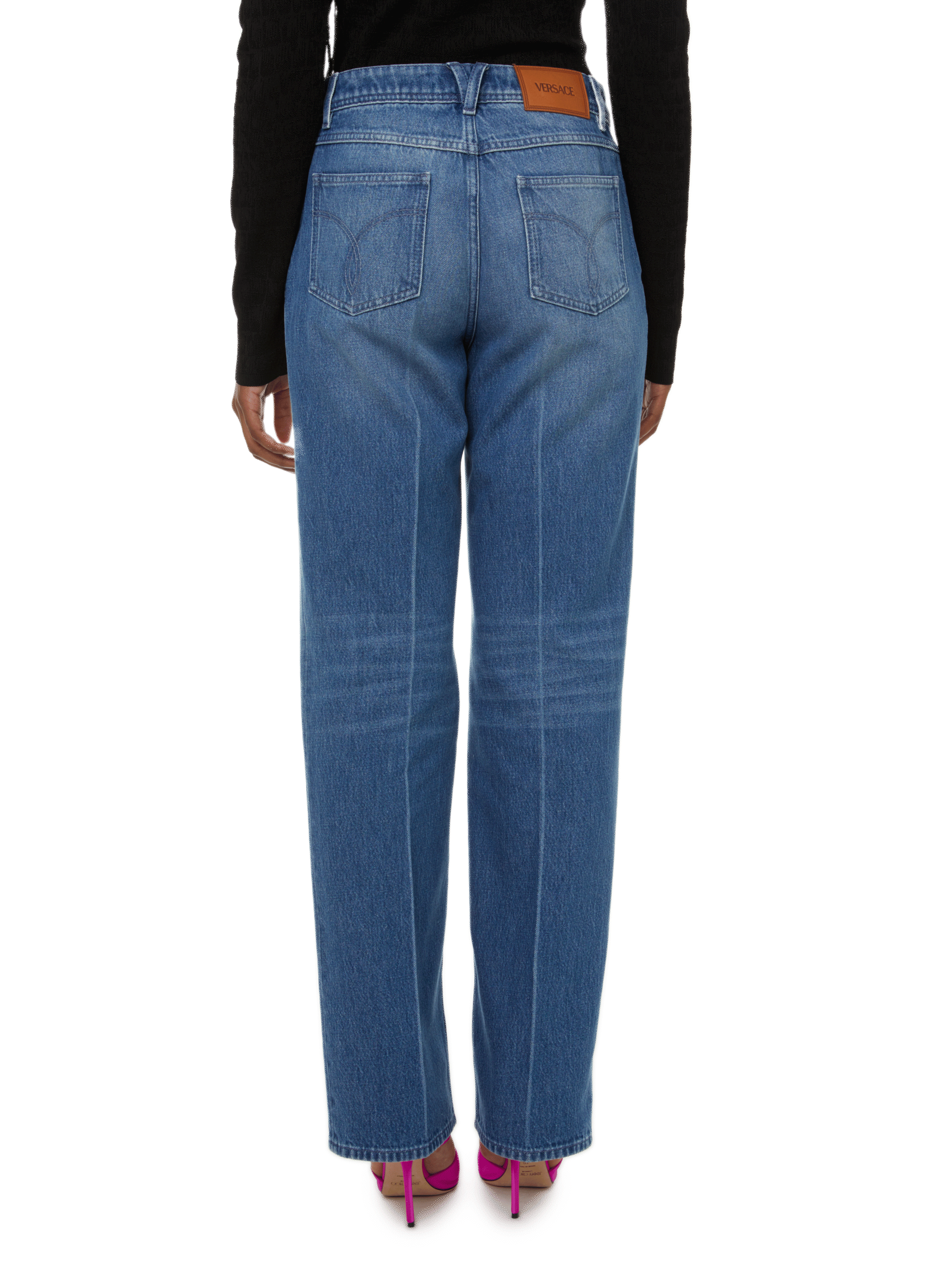 Jean coupe droite VERSACE Gris