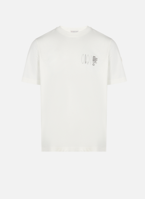 T-shirt imprimé en coton BeigeMONCLER 