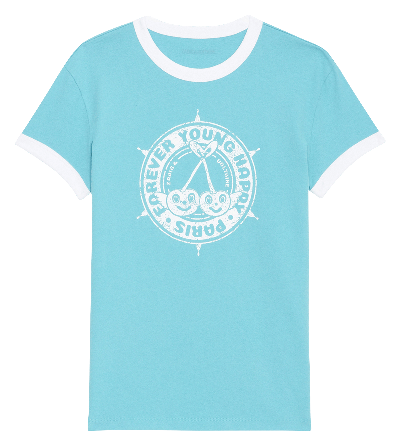 Tee-shirt col rond blason en coton bio walk ZADIG&VOLTAIRE Bleu
