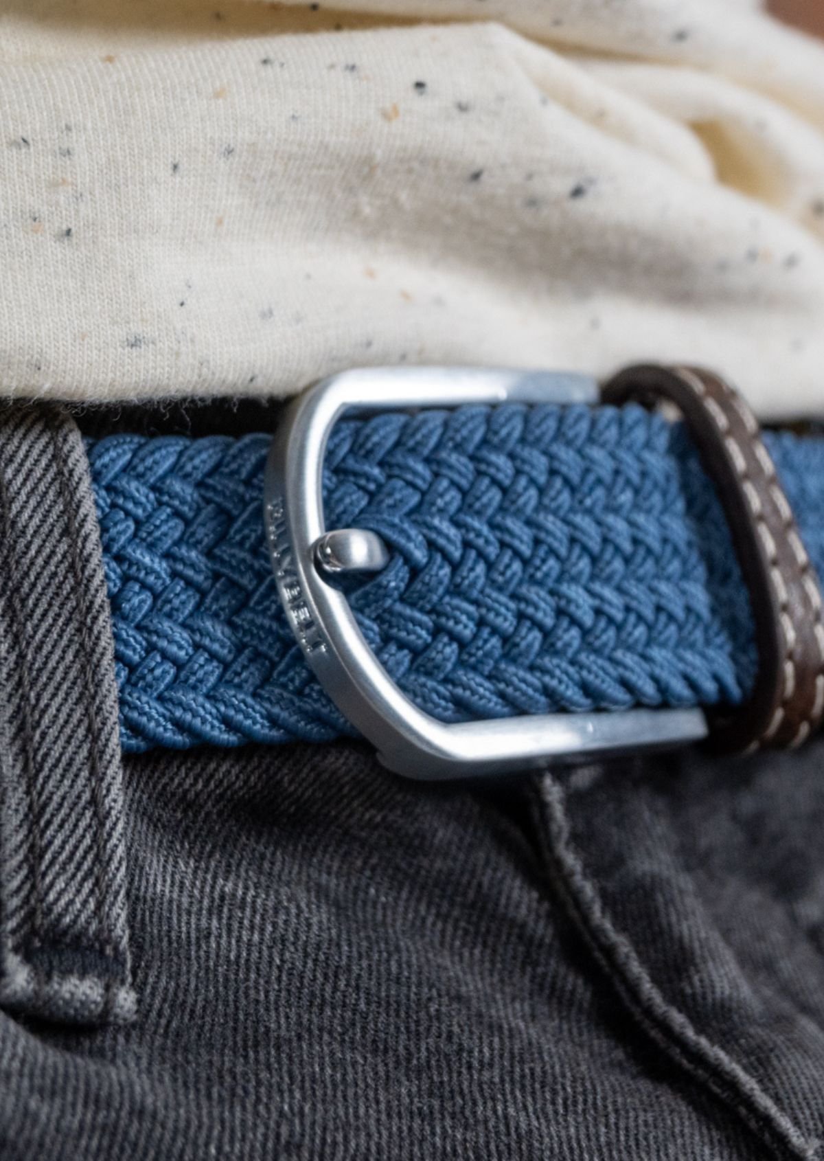 Ceinture tressée élastique unie BILLYBELT Bleu