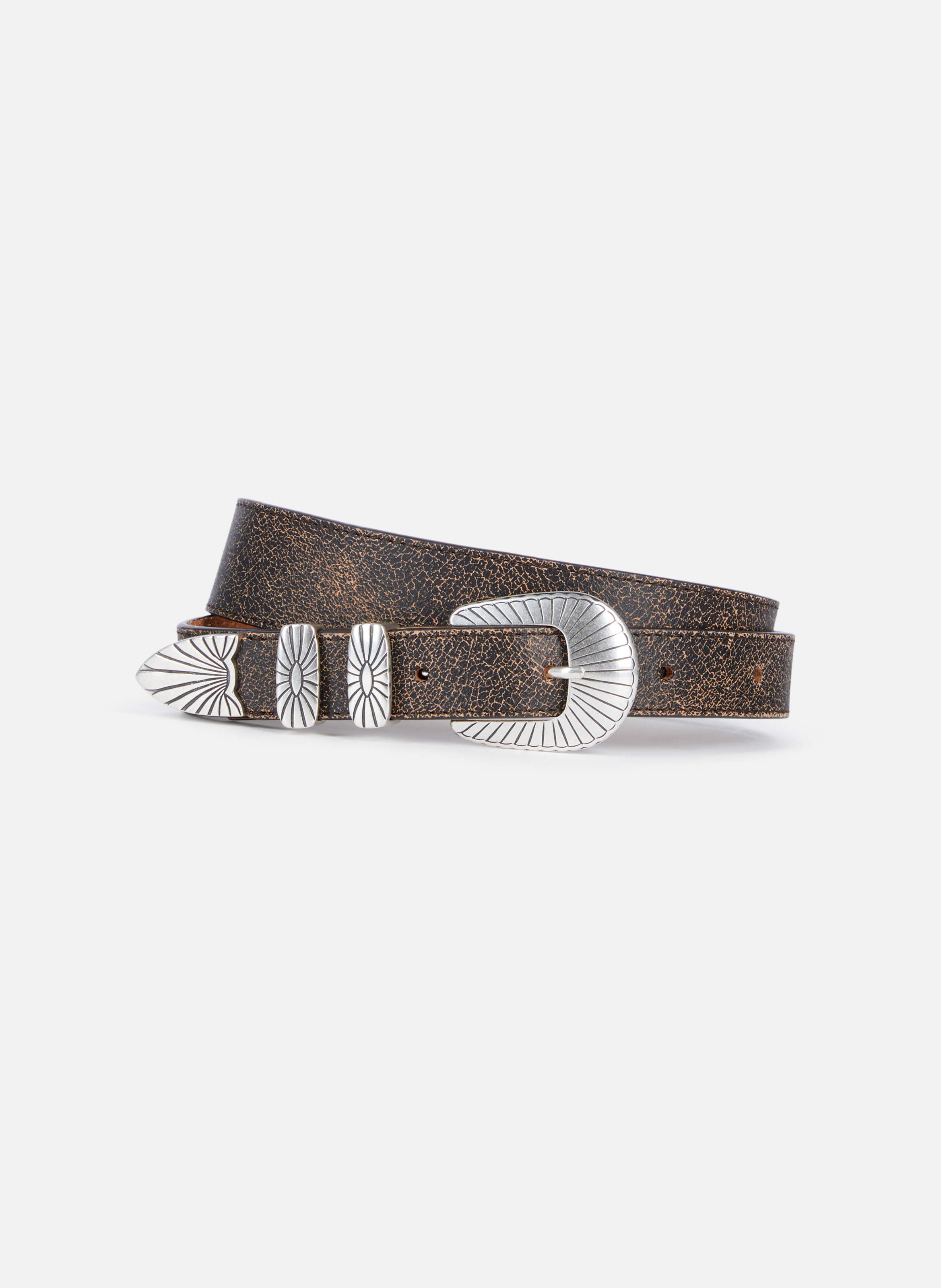 Ceinture fine en cuir THE KOOPLES Marron