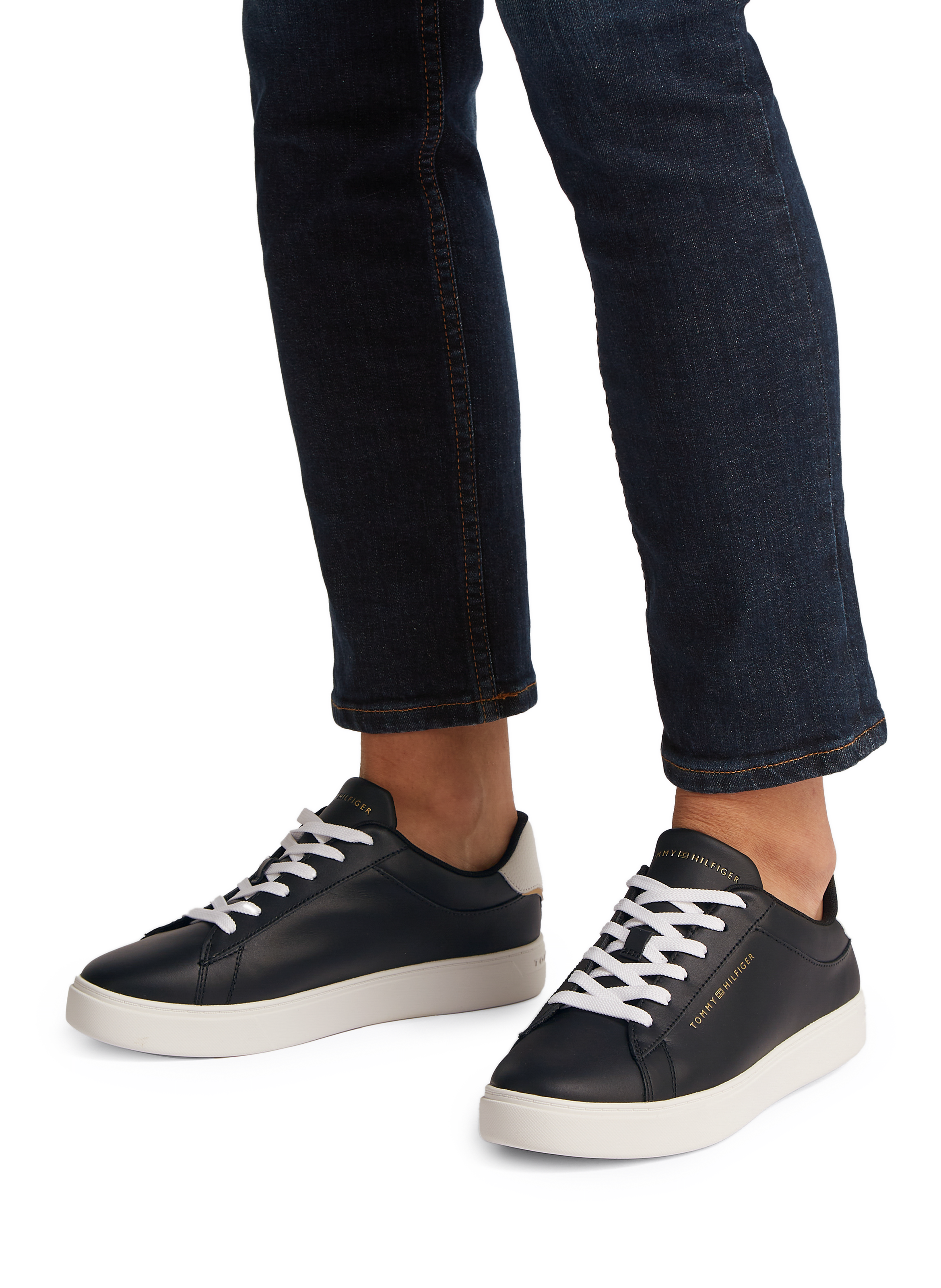 Leather sneakers TOMMY HILFIGER Black