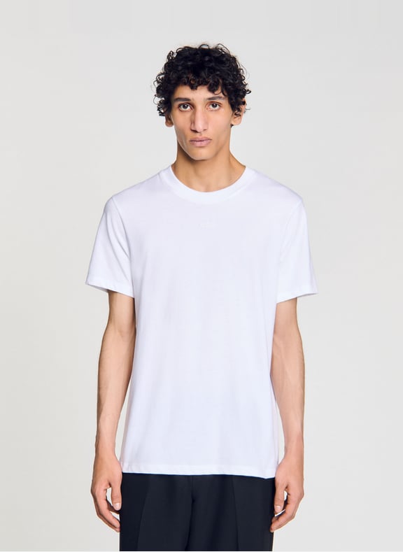 Tee-shirt droit en coton Blanc by SANDRO SANDRO Tee-shirt droit en coton Blanc