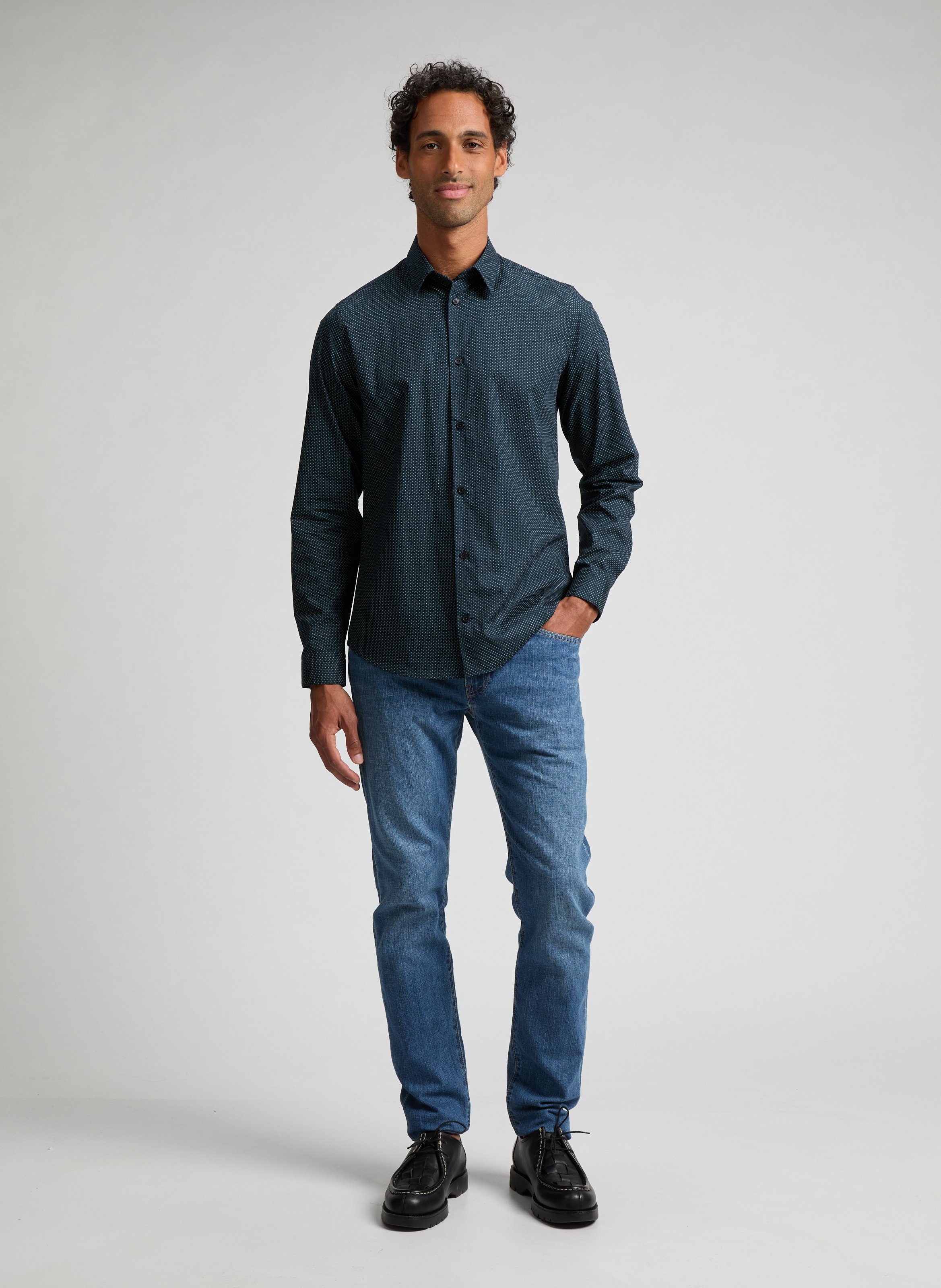 Chemise à motif en coton AU PRINTEMPS PARIS Bleu