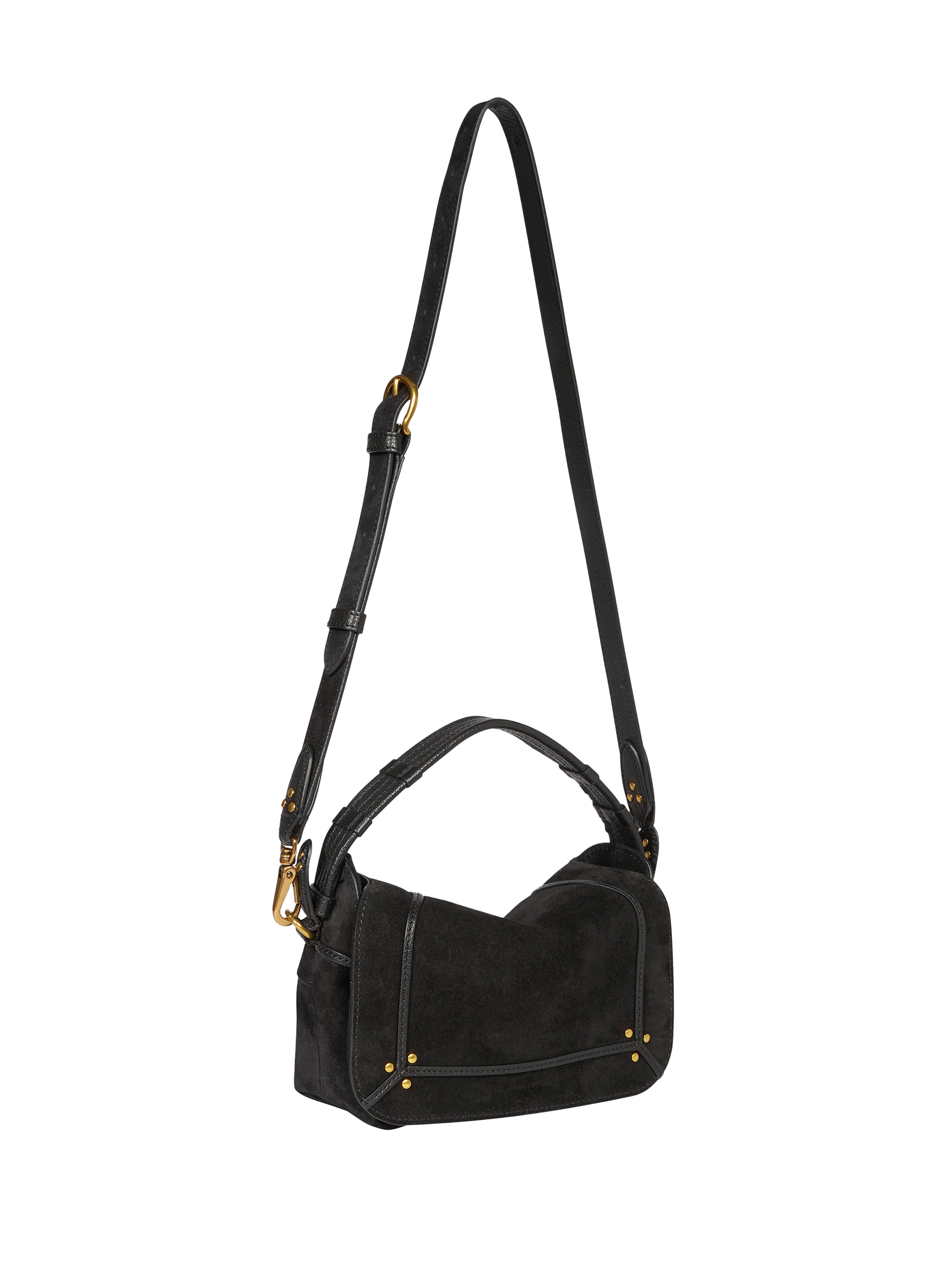 Sac à bandoulière Pepito S en croûte de cuir Noir