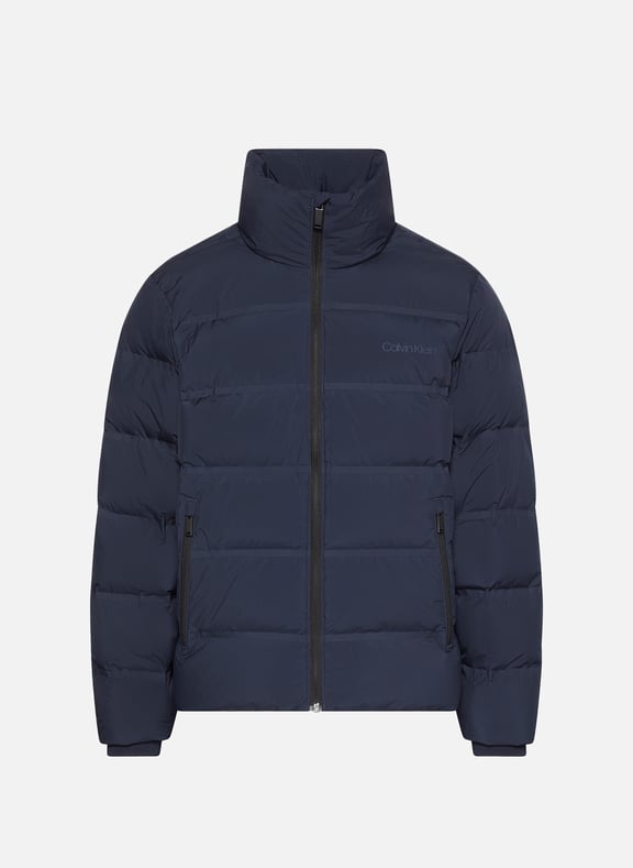 Quilted straight jacket with high collar Blue by CALVIN KLEIN CALVIN KLEIN Quilted straight jacket with high collar Blue